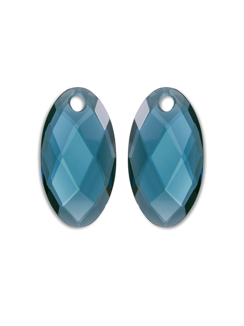 Oorbel Edelstenen Large Leaf Ocean Topaz Quartz