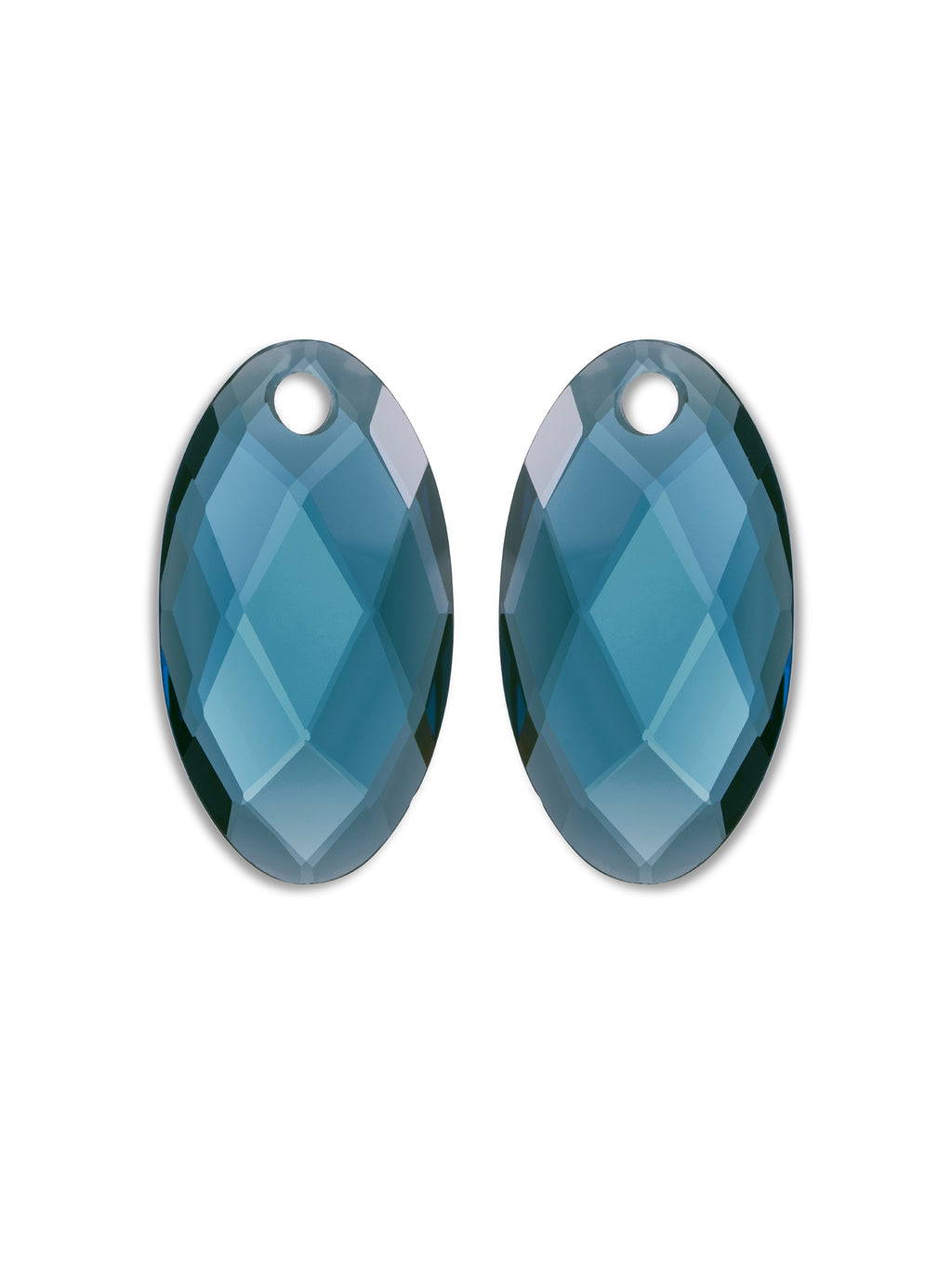 Ohrring Edelsteine Large Leaf Ocean Topaz Quartz