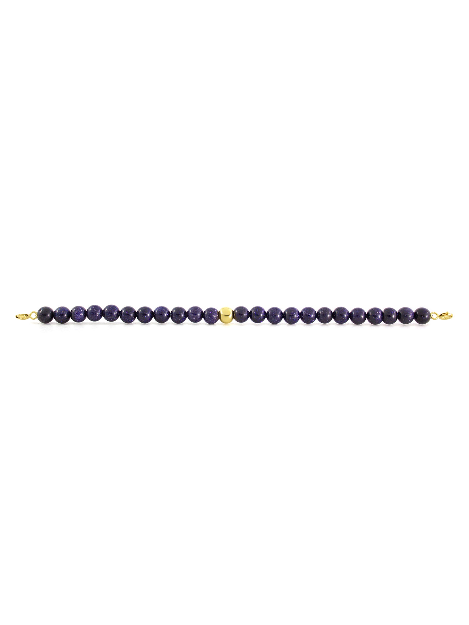 Gold Clasp - Bracelet 6mm Goldstone Blue - Gold Clasp - Bracelet 6mm Goldstone Blue