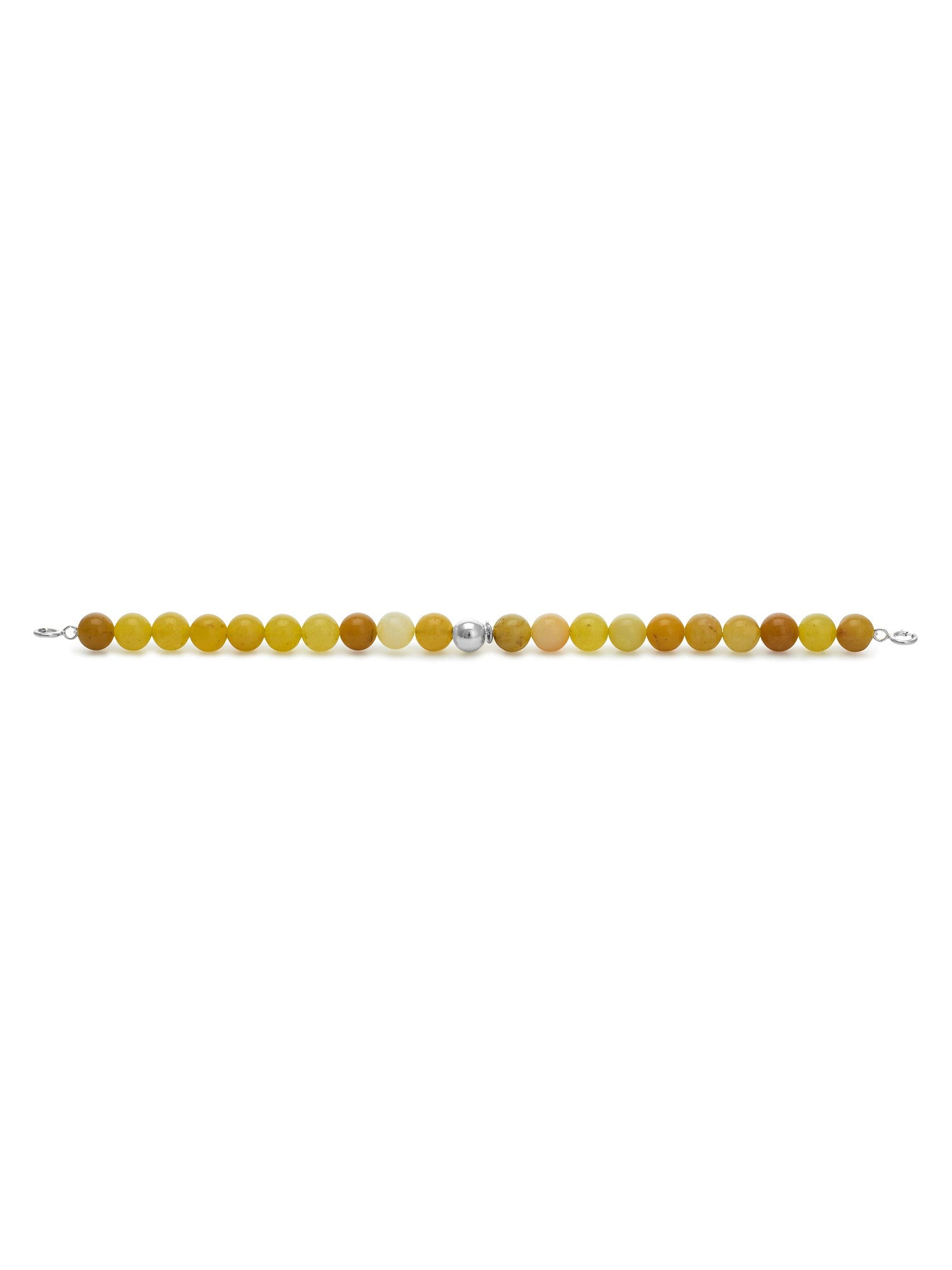 Silver Clasp - Bracelet 6mm Yellow Jade - Silver Clasp - Bracelet 6mm Yellow Jade