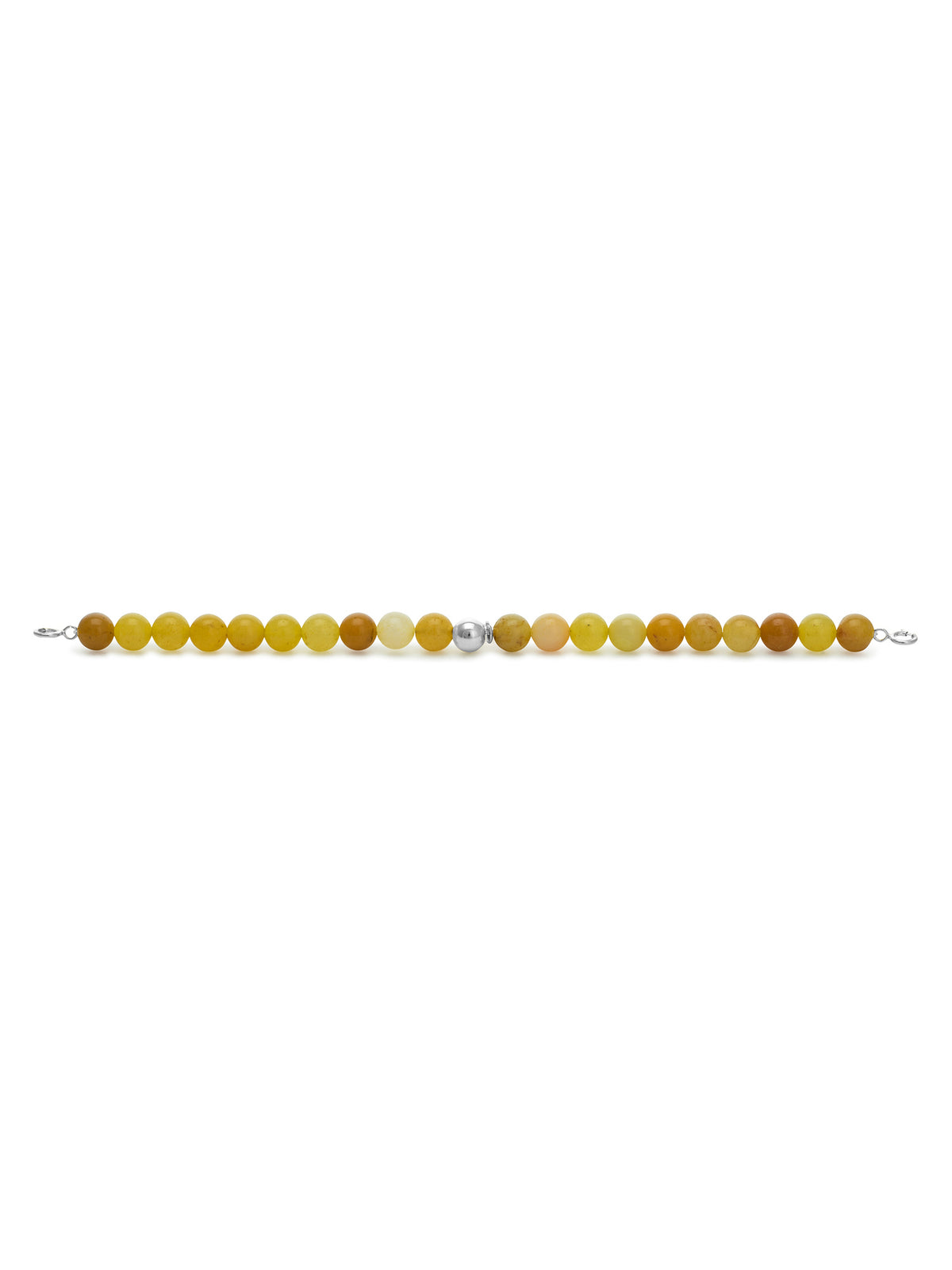 Silver Clasp - Bracelet 6mm Yellow Jade - Silver Clasp - Bracelet 6mm Yellow Jade