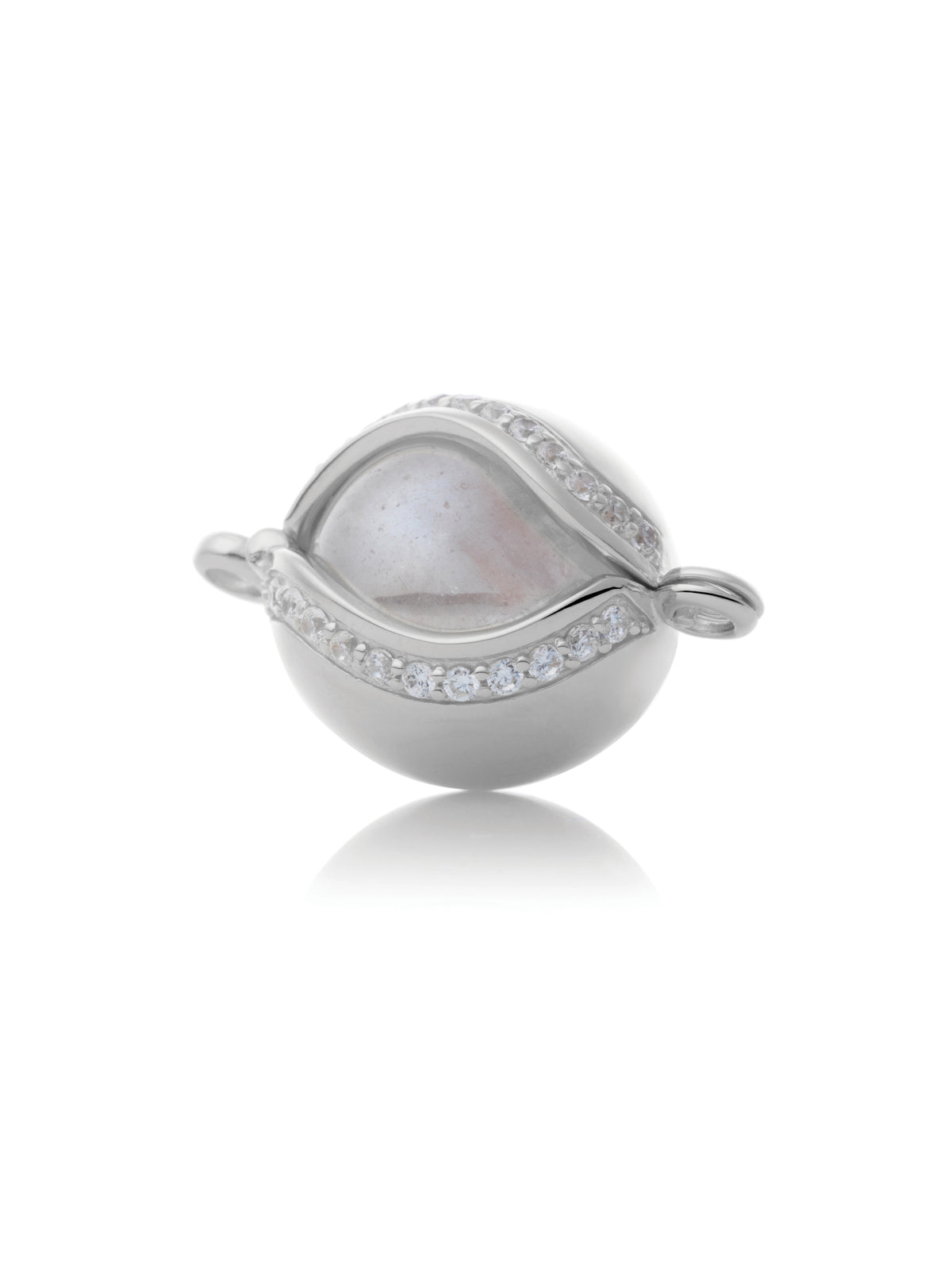 Bracelet Pendant - The Core Crystal Silver - CZ Polished 14mm - Bracelet Pendant - The Core Crystal Silver - CZ