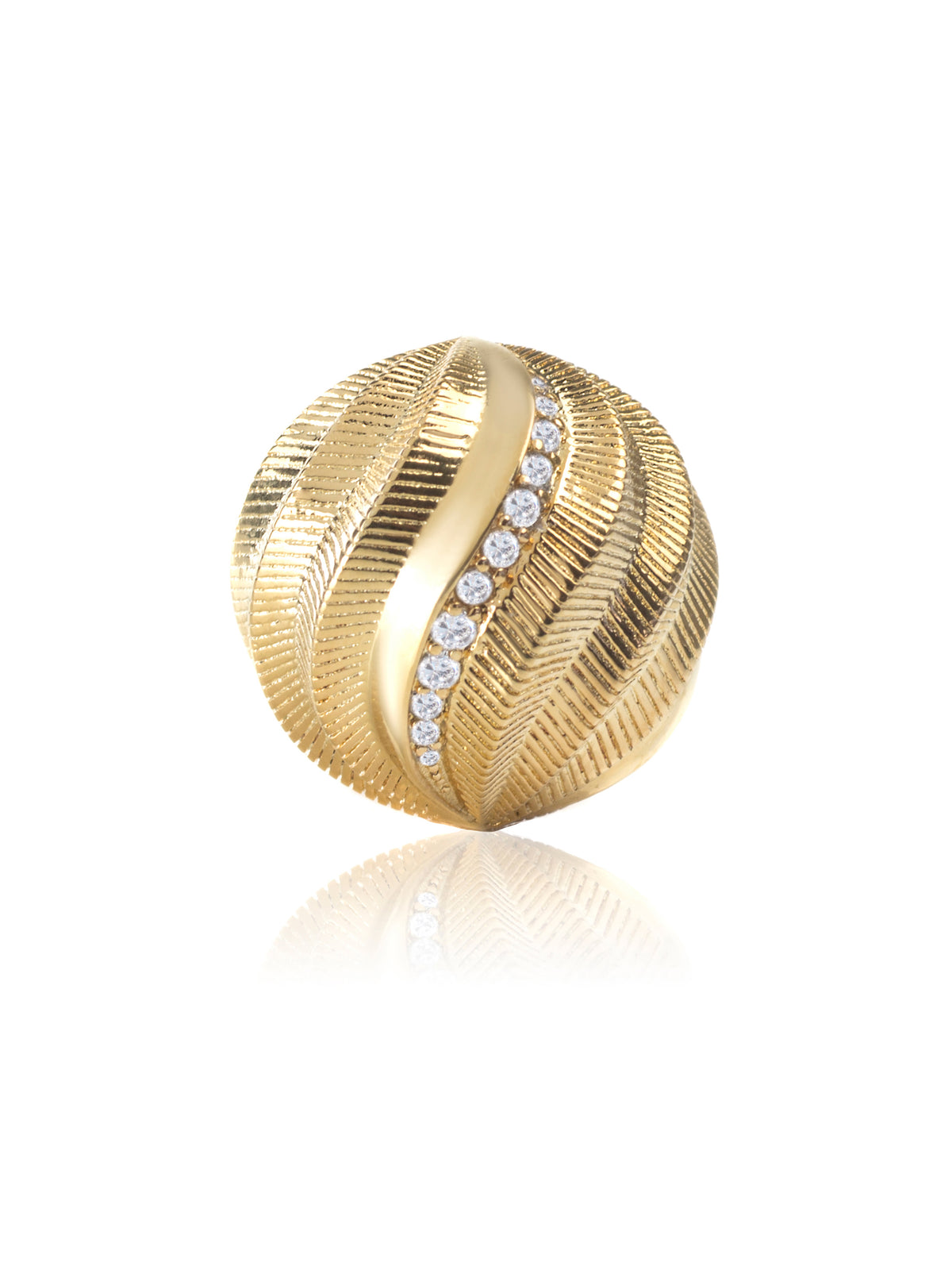 Gold - Twisted CNC cut - Clear CZ - Gold - Twisted CNC cut - Clear CZ