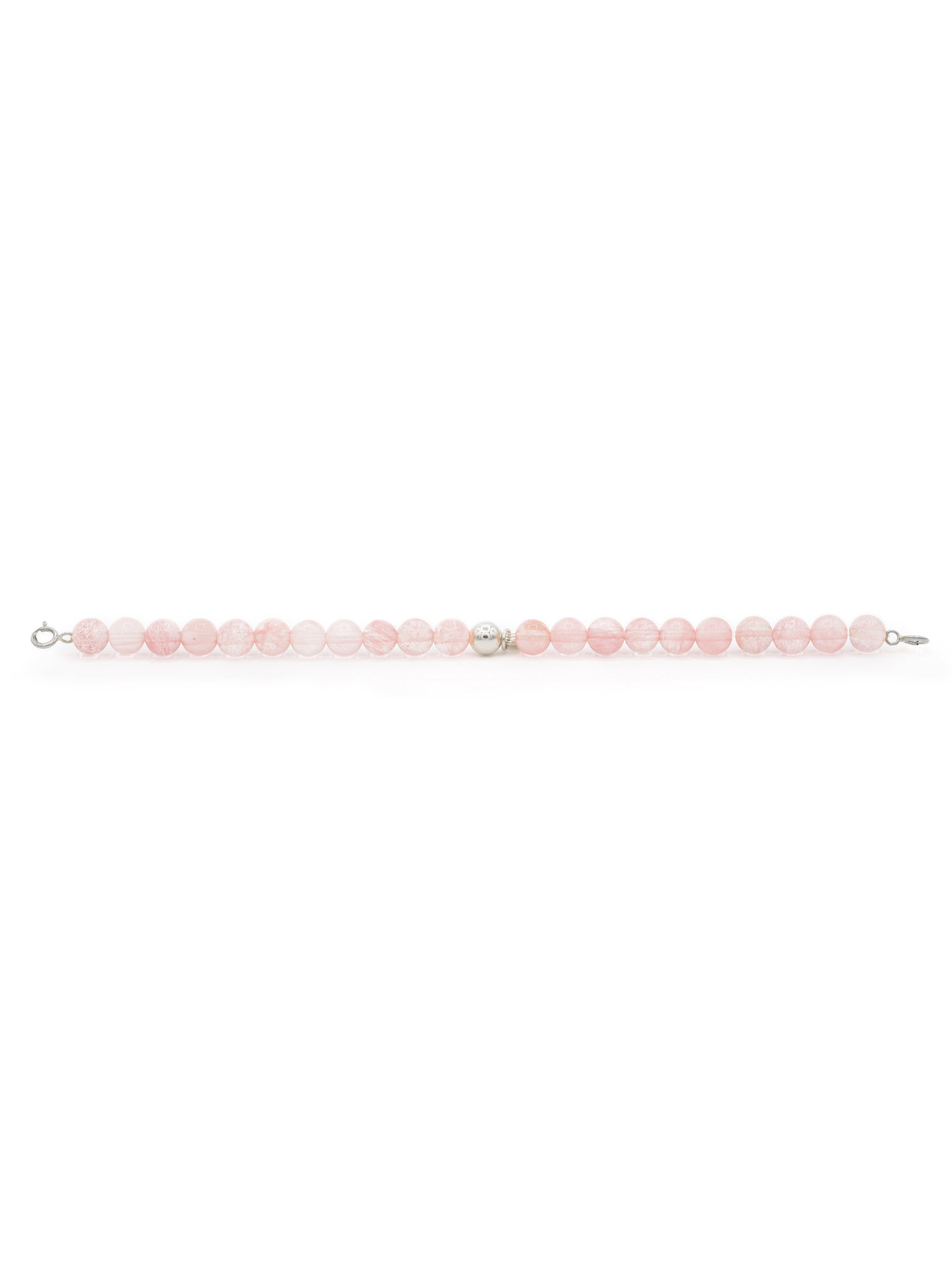 Silver Clasp - Bracelet 6mm Cherry Quartz - Silver Clasp - Bracelet 6mm Cherry Quartz