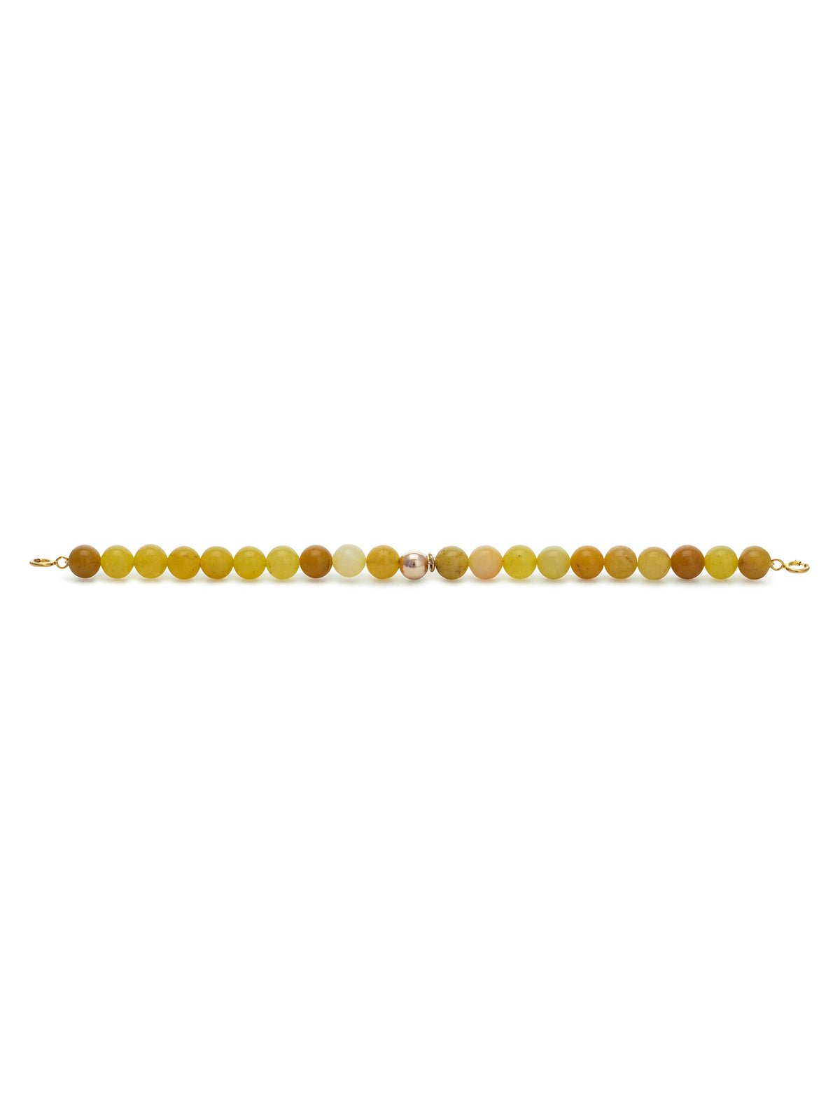 Rose gold Clasp - Bracelet 6mm Yellow Jade - Rose gold Clasp - Bracelet 6mm Yellow Jade