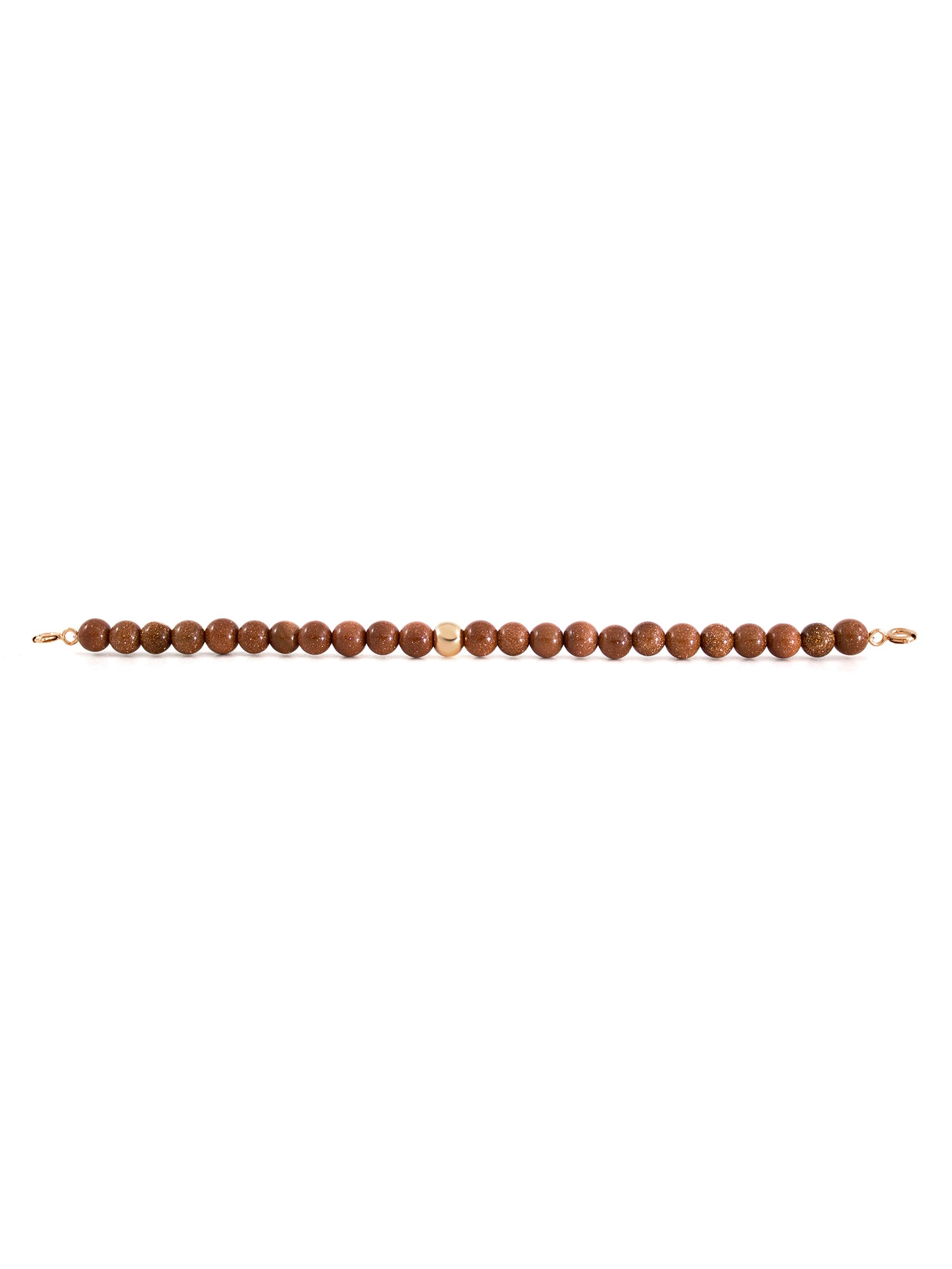 Rose Gold Clasp - Bracelet 6mm Goldstone Brown - Rose Gold Clasp - Bracelet 6mm Goldstone Brown