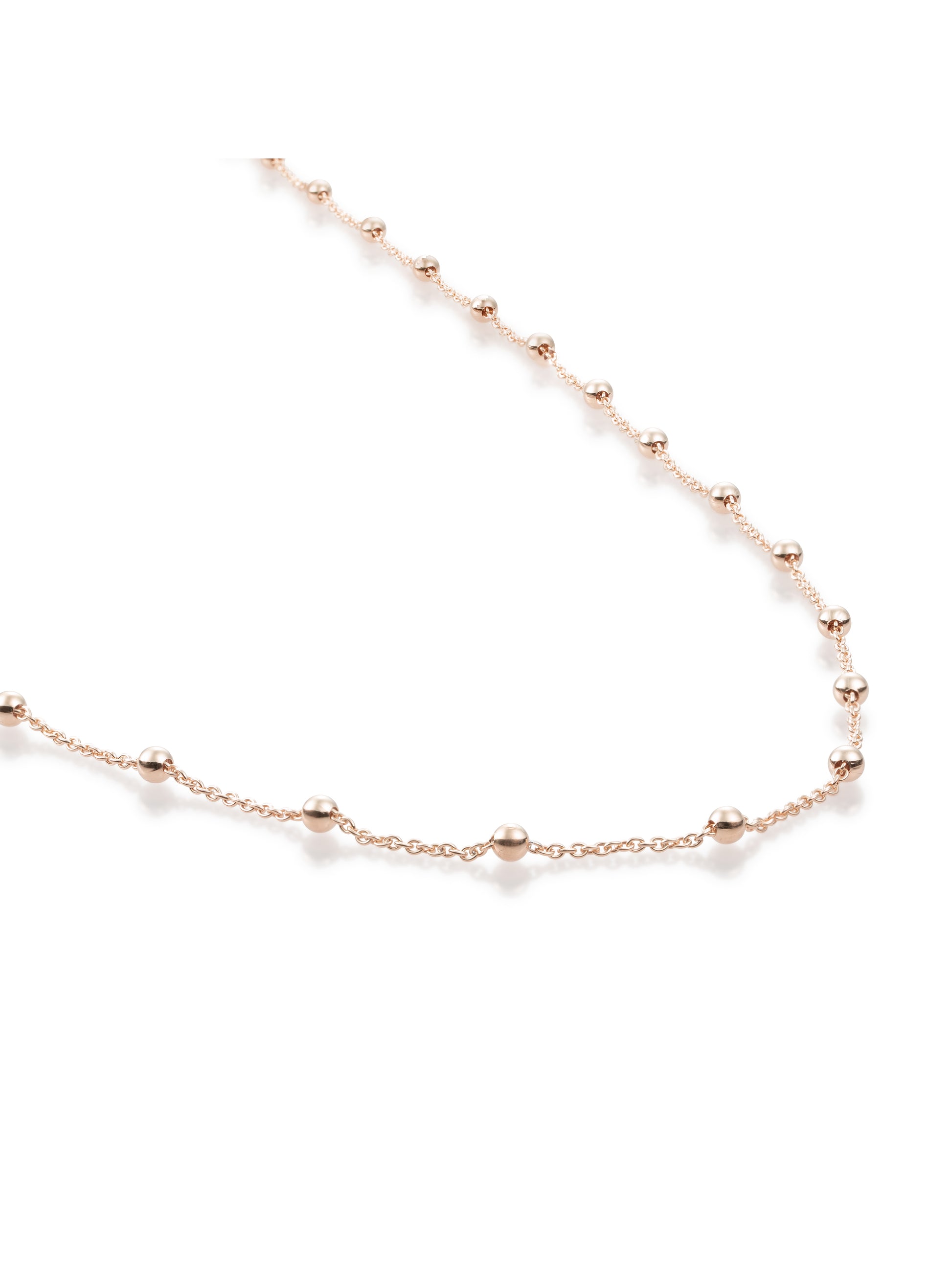Necklace - Ball chain rose gold plated - Silver - 80cm - Necklace - Ball chain rose gold plated - Silver - 80cm