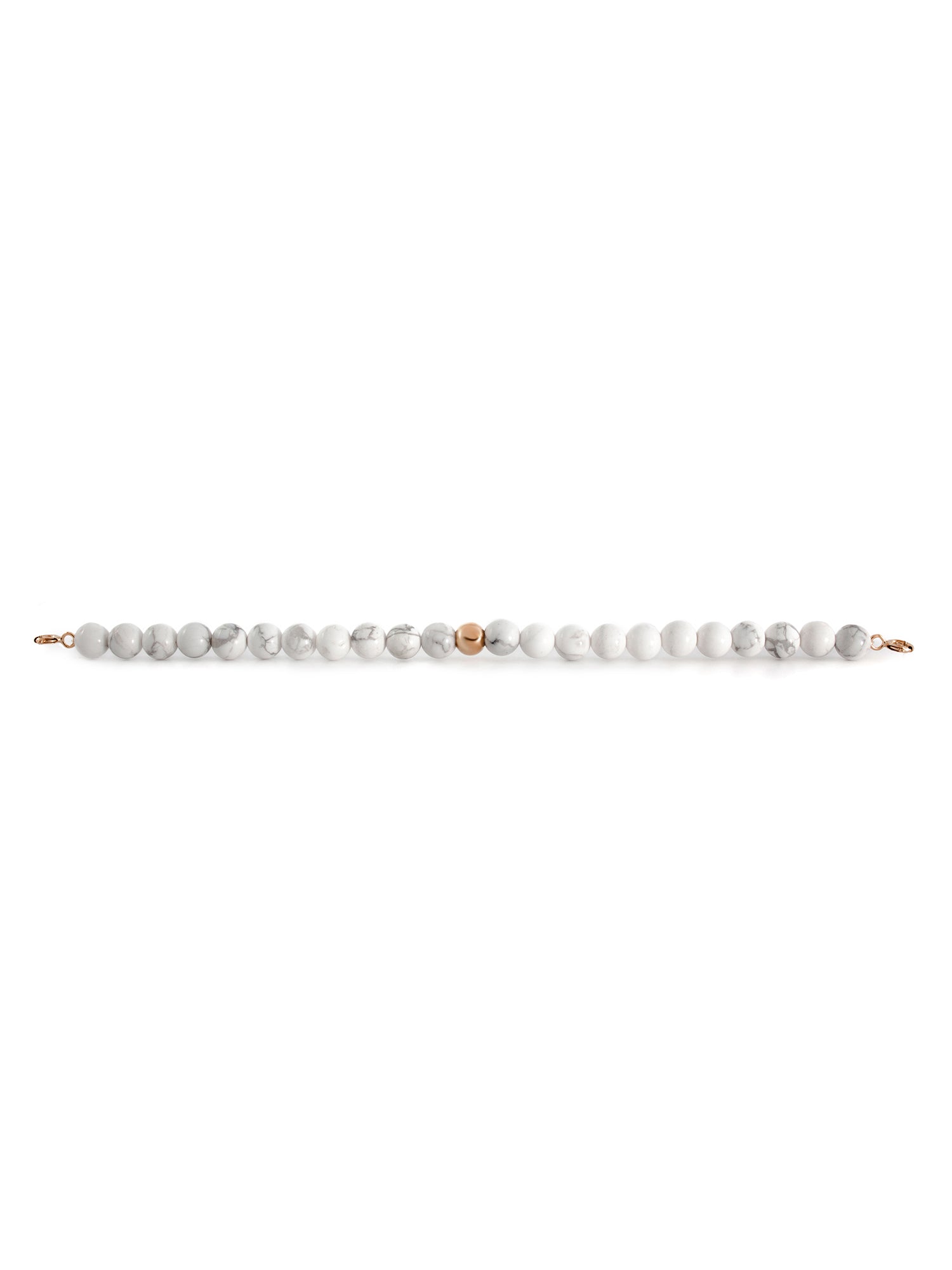 Rose Gold Clasp - Bracelet 6mm Howlite - Rose Gold Clasp - Bracelet 6mm Howlite