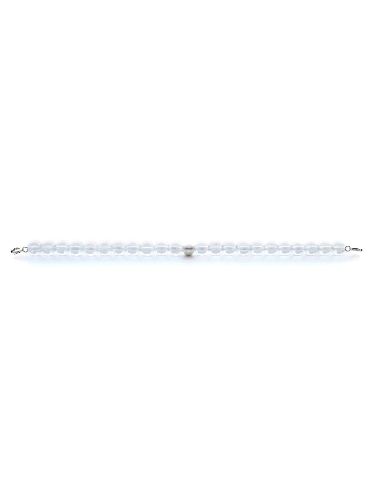 Silver Clasp - Bracelet 6mm Aqua Aura White - Silver Clasp - Bracelet 6mm Aqua Aura White