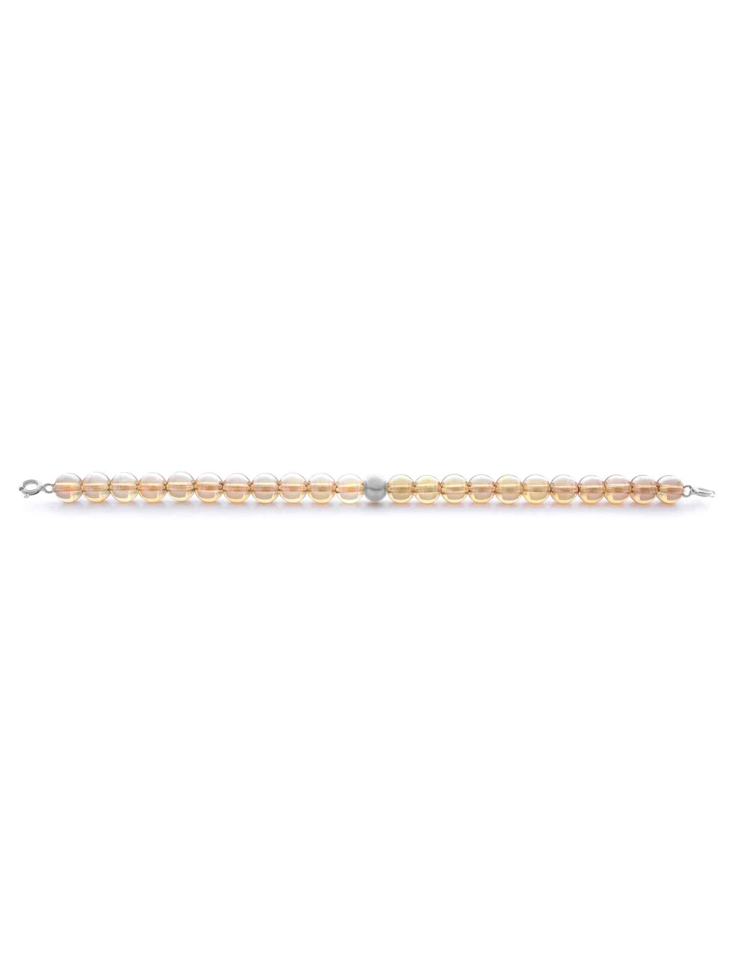 Silver Clasp - Bracelet 6mm Aqua Aura Yellow - Silver Clasp - Bracelet 6mm Aqua Aura Yellow