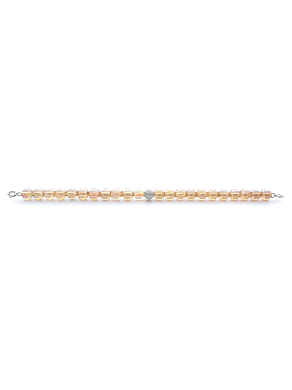 Silver Clasp - Bracelet 6mm Aqua Aura Yellow - Silver Clasp - Bracelet 6mm Aqua Aura Yellow