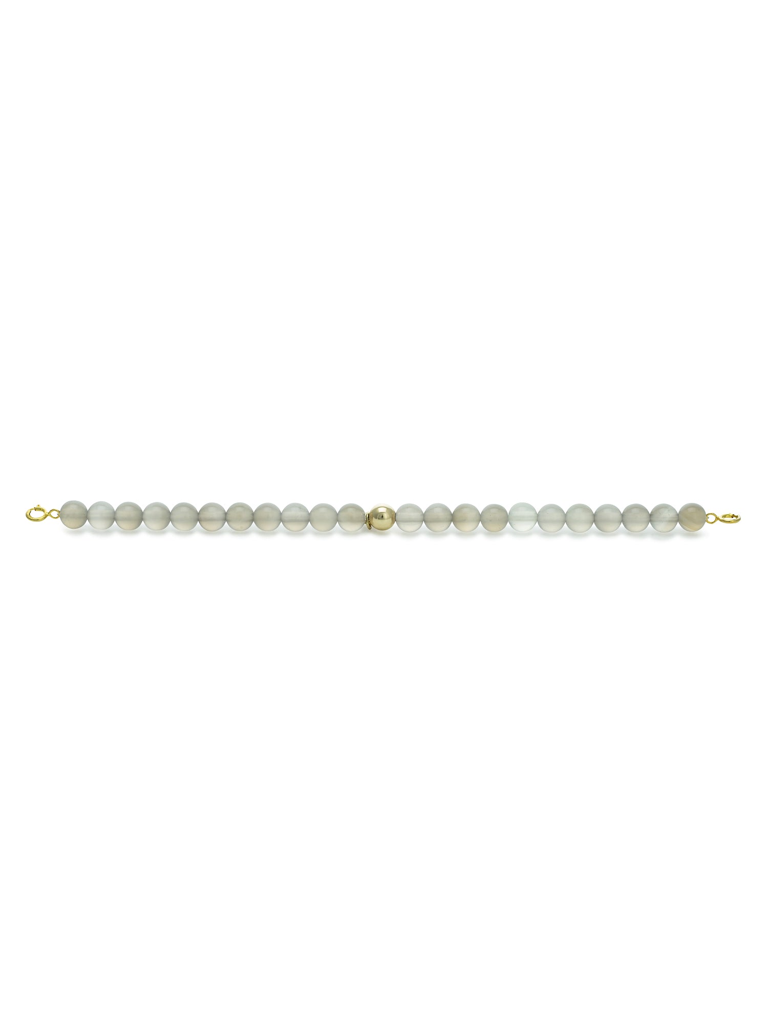 Gold Clasp - Bracelet 6mm Grey Agate - Gold Clasp - Bracelet 6mm Grey Agate