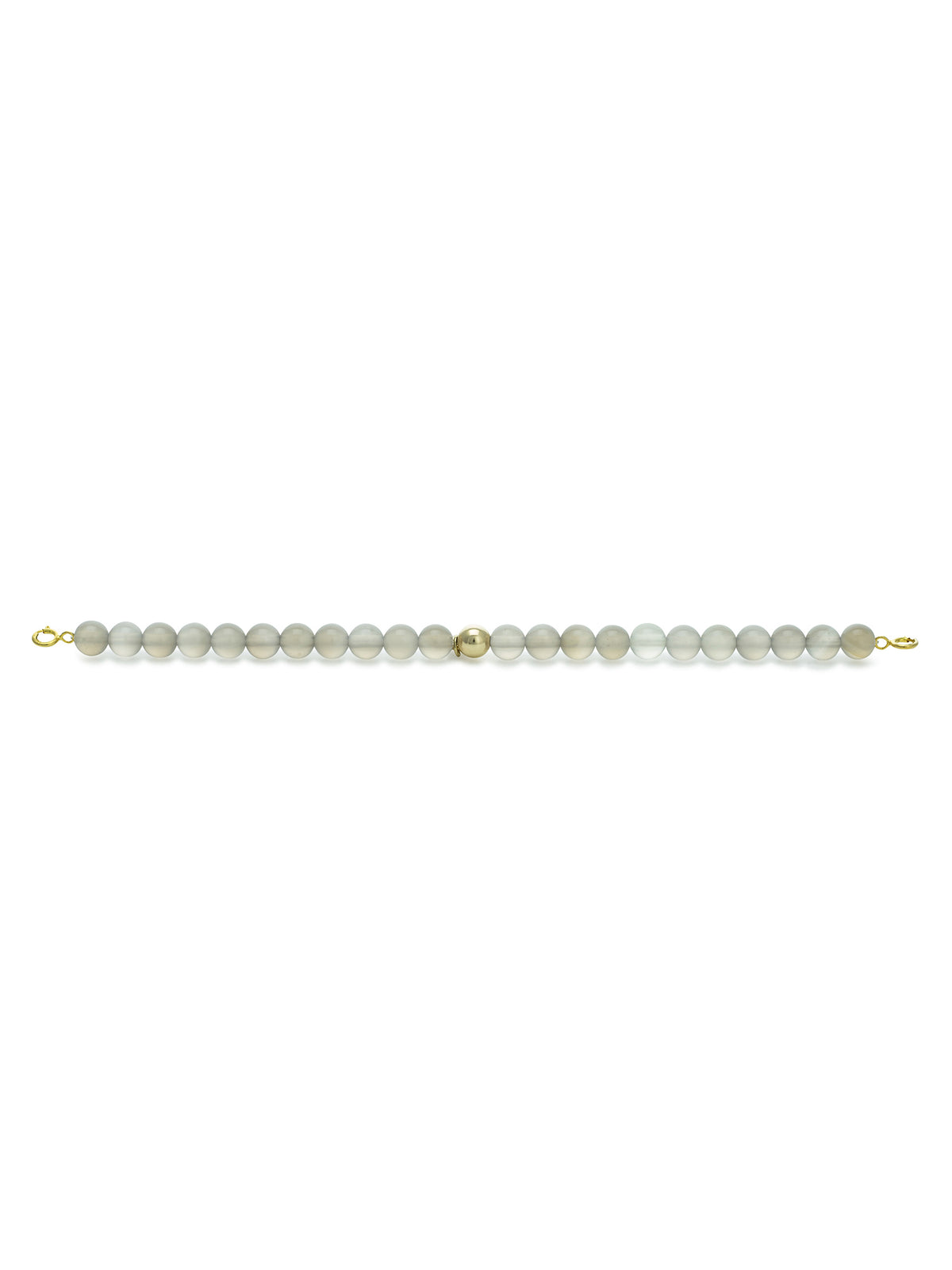 Gold Clasp - Bracelet 6mm Grey Agate - Gold Clasp - Bracelet 6mm Grey Agate