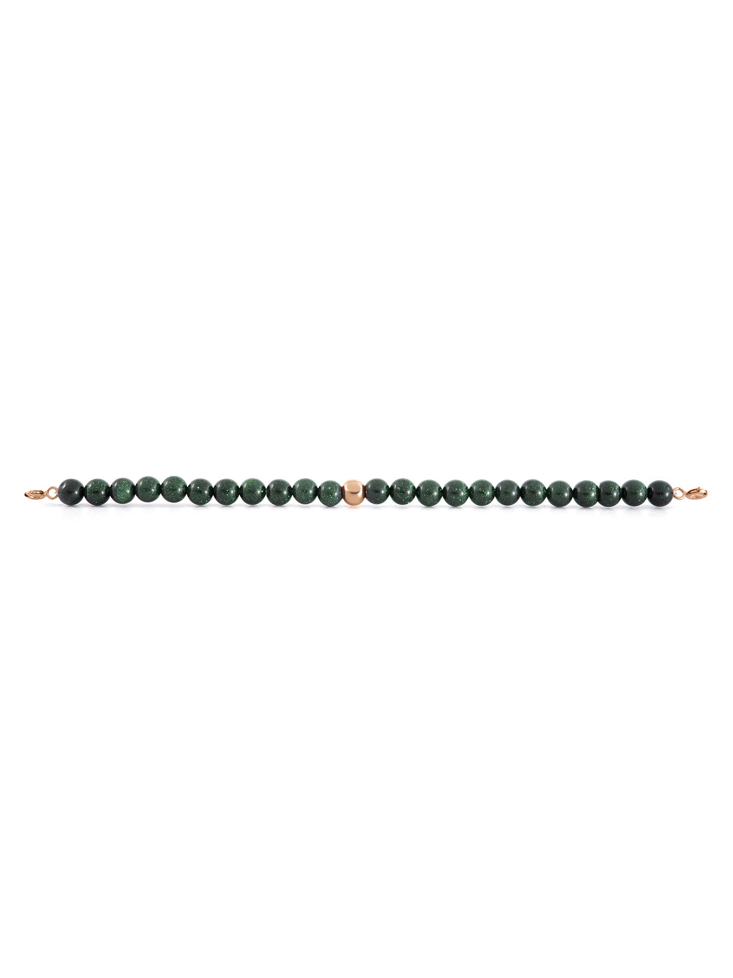 Rose Gold Clasp - Bracelet 6mm Goldstone Green - Rose Gold Clasp - Bracelet 6mm Goldstone Green