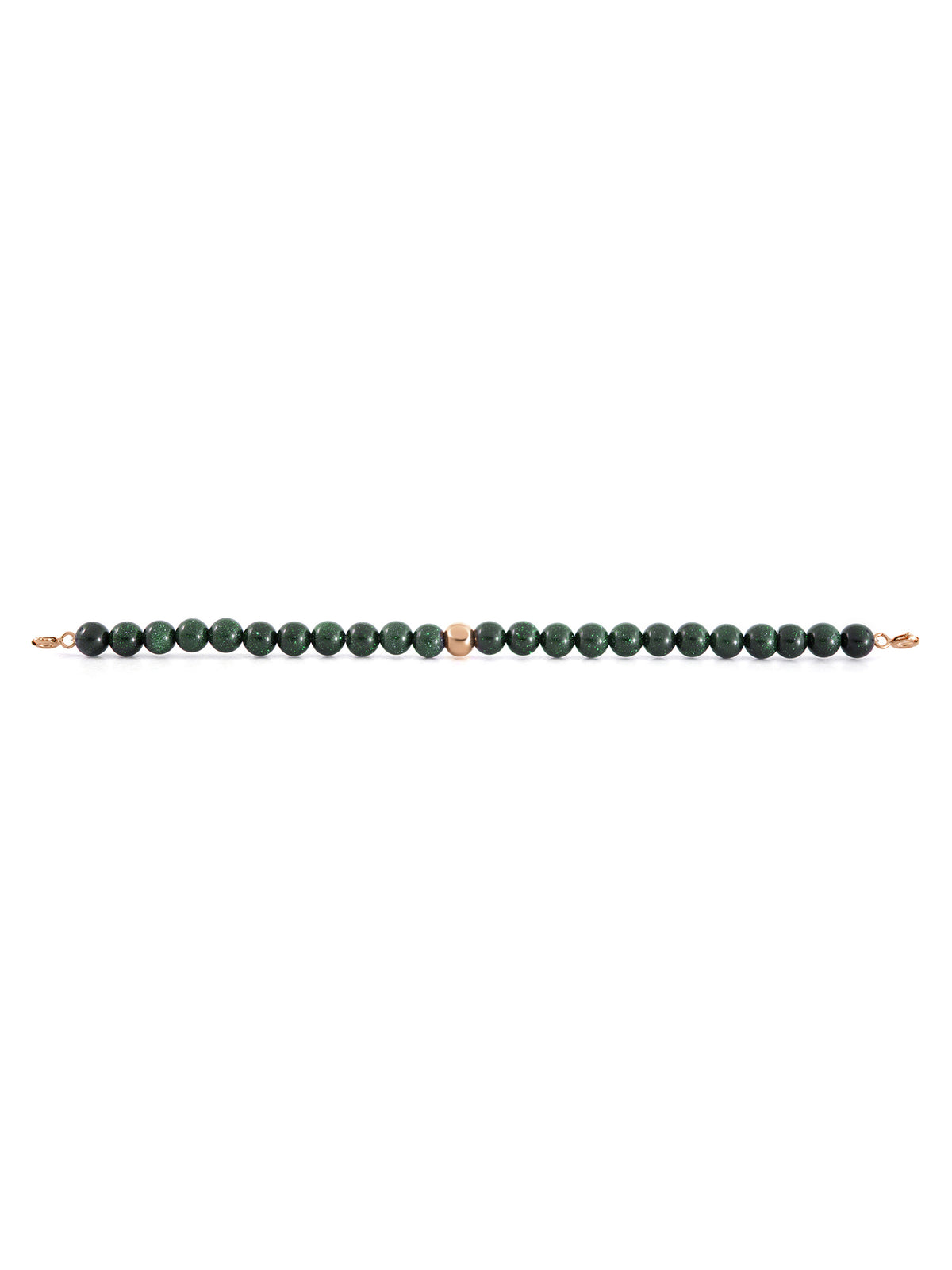 Rose Gold Clasp - Bracelet 6mm Goldstone Green - Rose Gold Clasp - Bracelet 6mm Goldstone Green