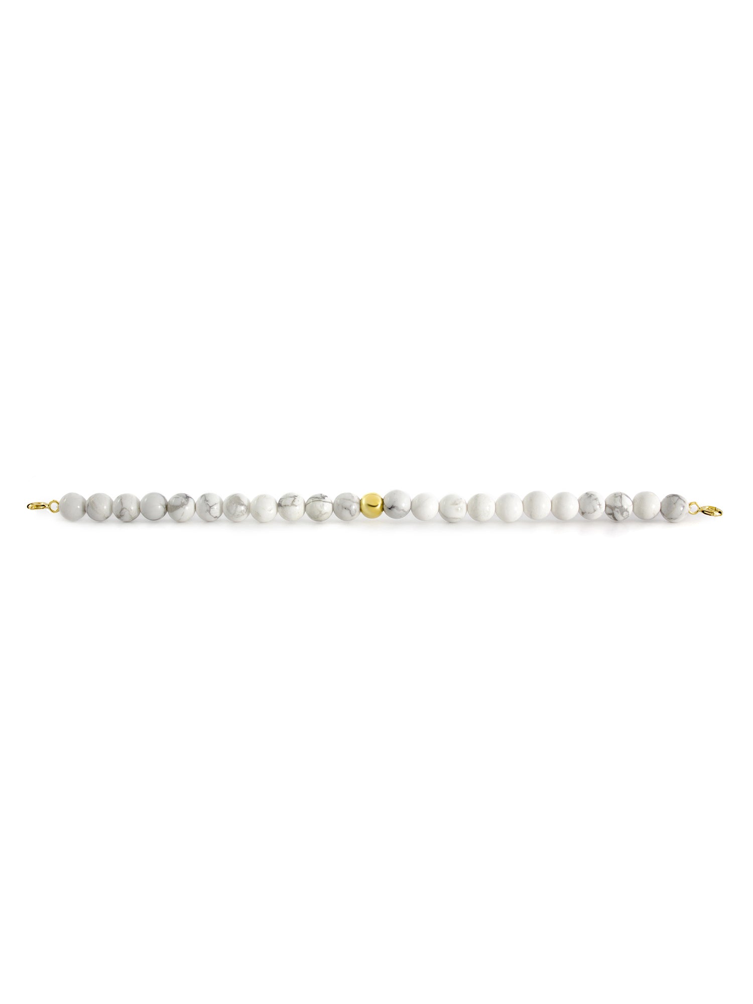 Gold Clasp - Bracelet 6mm Howlite - Gold Clasp - Bracelet 6mm Howlite