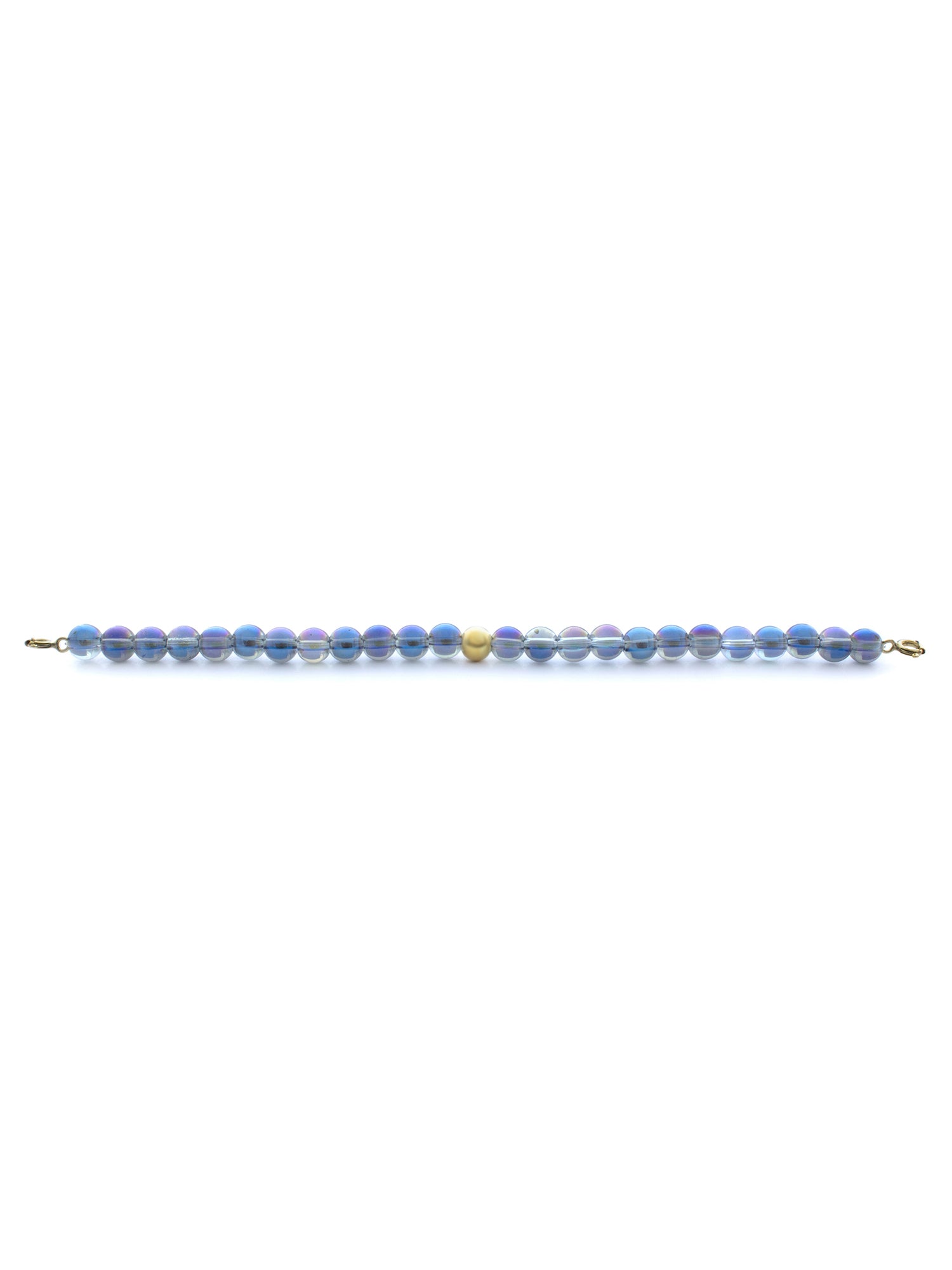 Gold Clasp - Bracelet 6mm Aqua Aura Blue - Gold Clasp - Bracelet 6mm Aqua Aura Blue