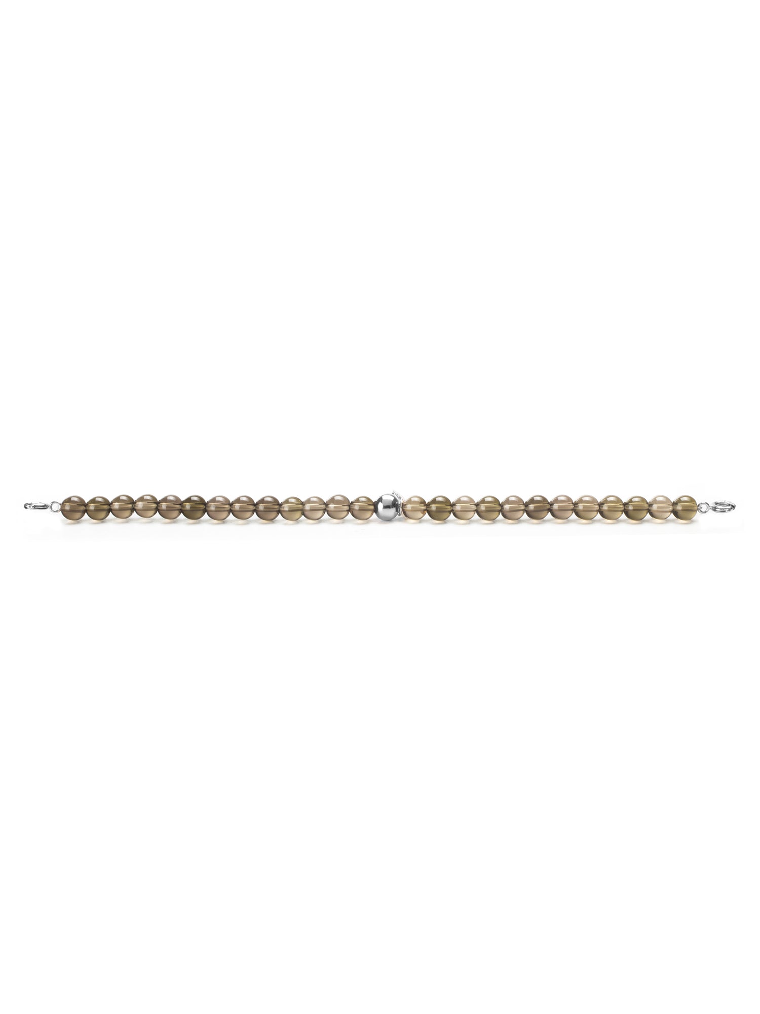 Silver Clasp - Bracelet 6mm Smoky Quartz - Silver Clasp - Bracelet 6mm Smoky Quartz