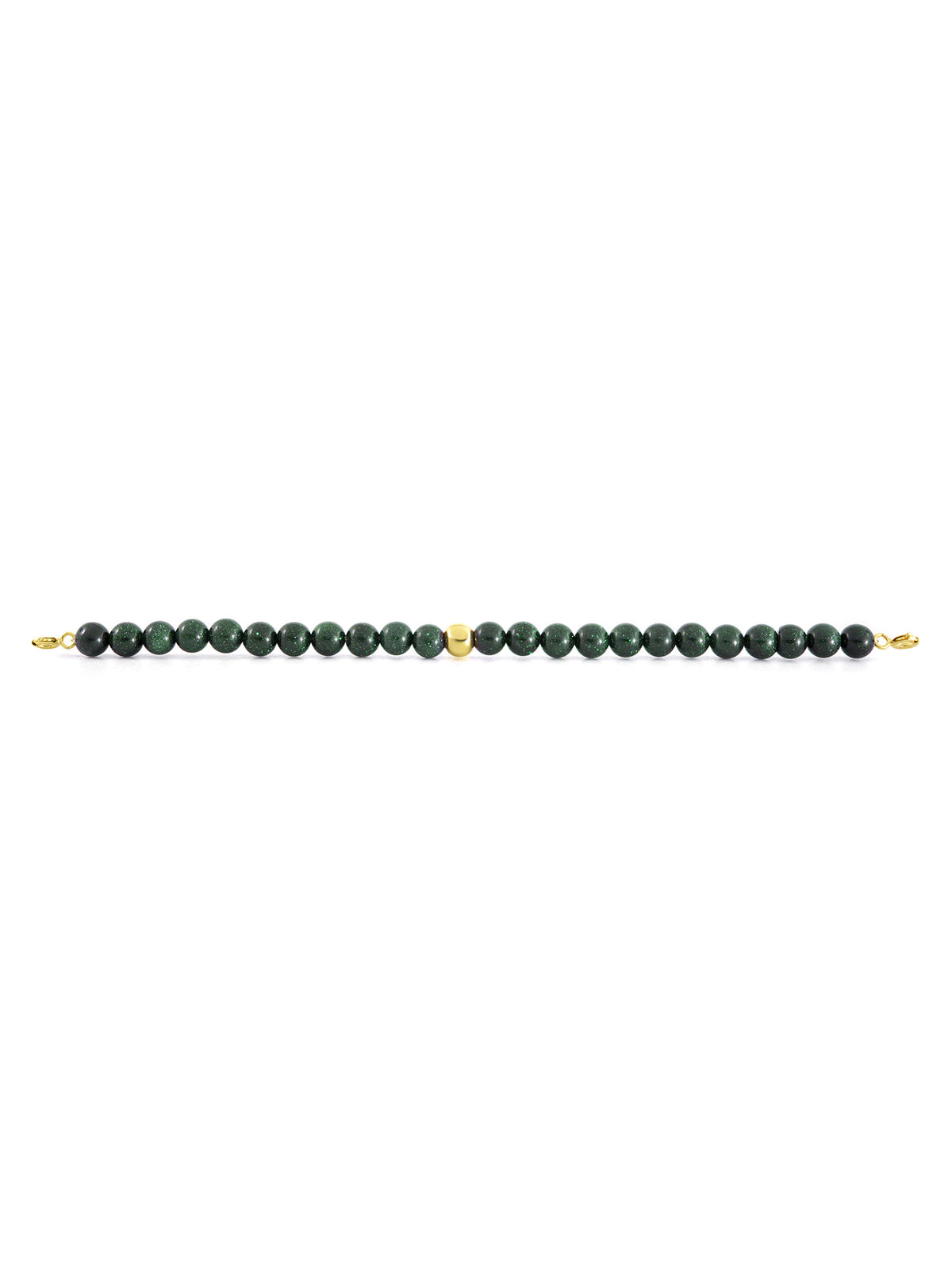 Gold Clasp - Bracelet 6mm Goldstone Green - Gold Clasp - Bracelet 6mm Goldstone Green