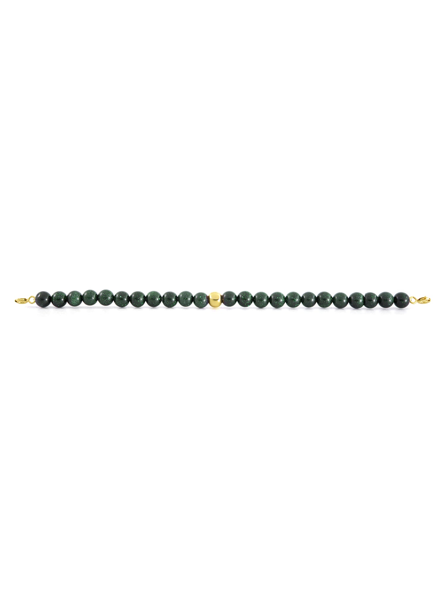 Gold Clasp - Bracelet 6mm Goldstone Green - Gold Clasp - Bracelet 6mm Goldstone Green
