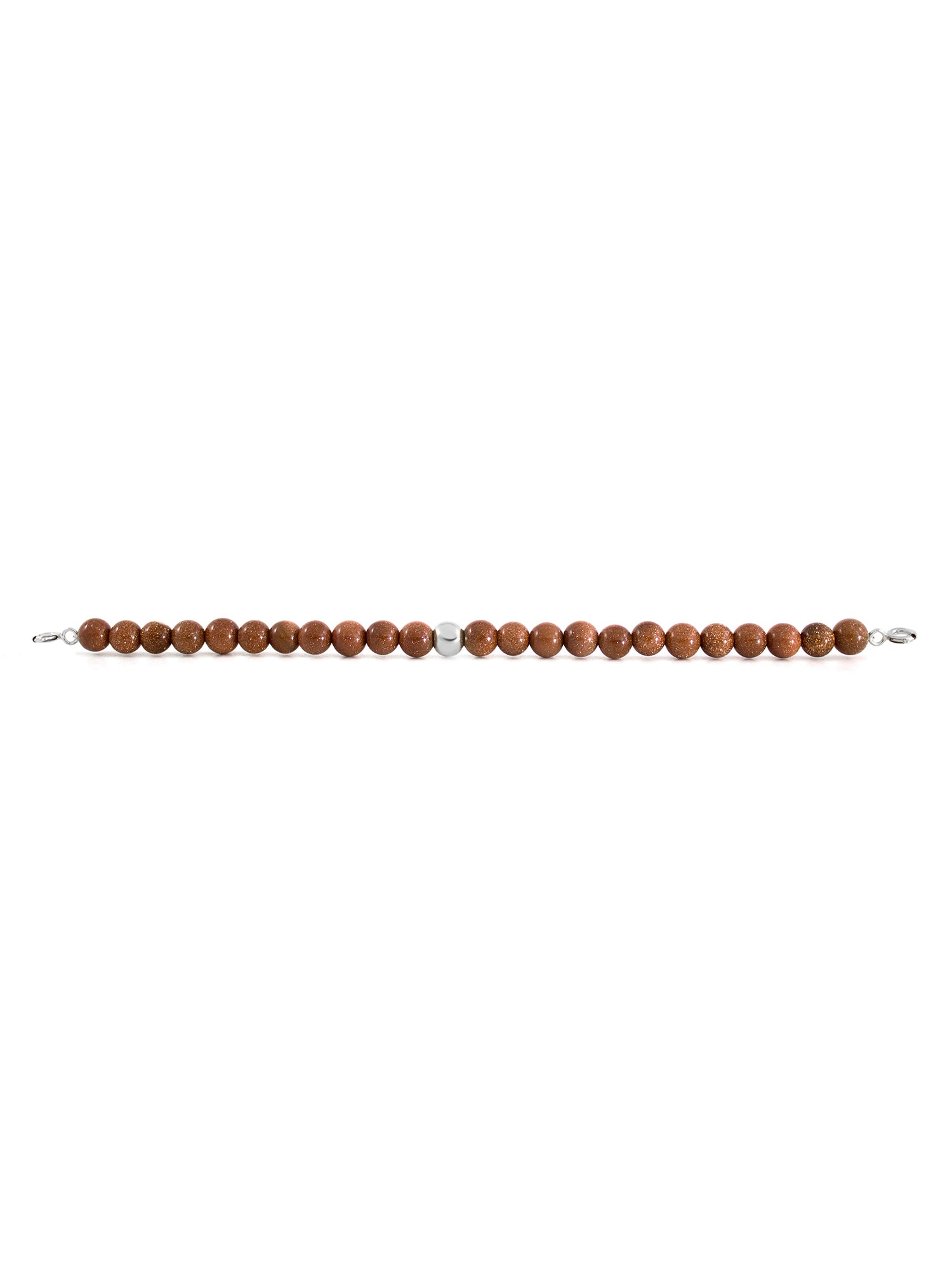 Silver Clasp - Bracelet 6mm Goldstone Brown - Silver Clasp - Bracelet 6mm Goldstone Brown