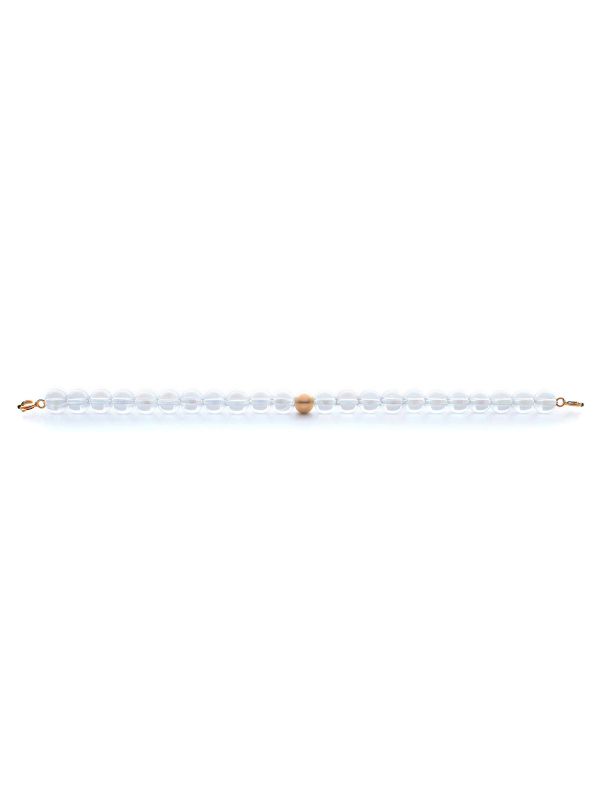 Rose Gold Clasp - Bracelet 6mm Aqua Aura White - Rose Gold Clasp - Bracelet 6mm Aqua Aura White