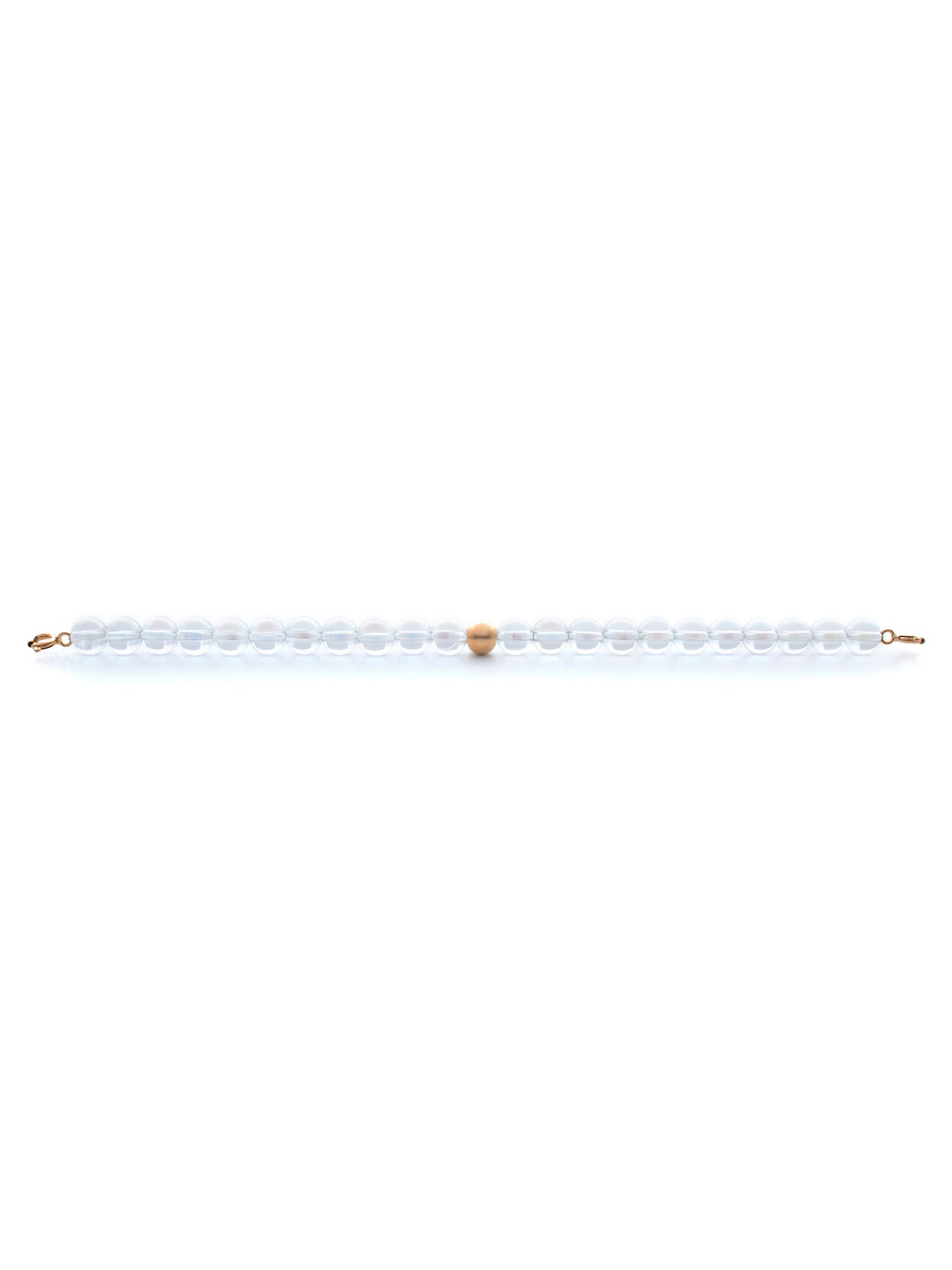 Rose Gold Clasp - Bracelet 6mm Aqua Aura White - Rose Gold Clasp - Bracelet 6mm Aqua Aura White