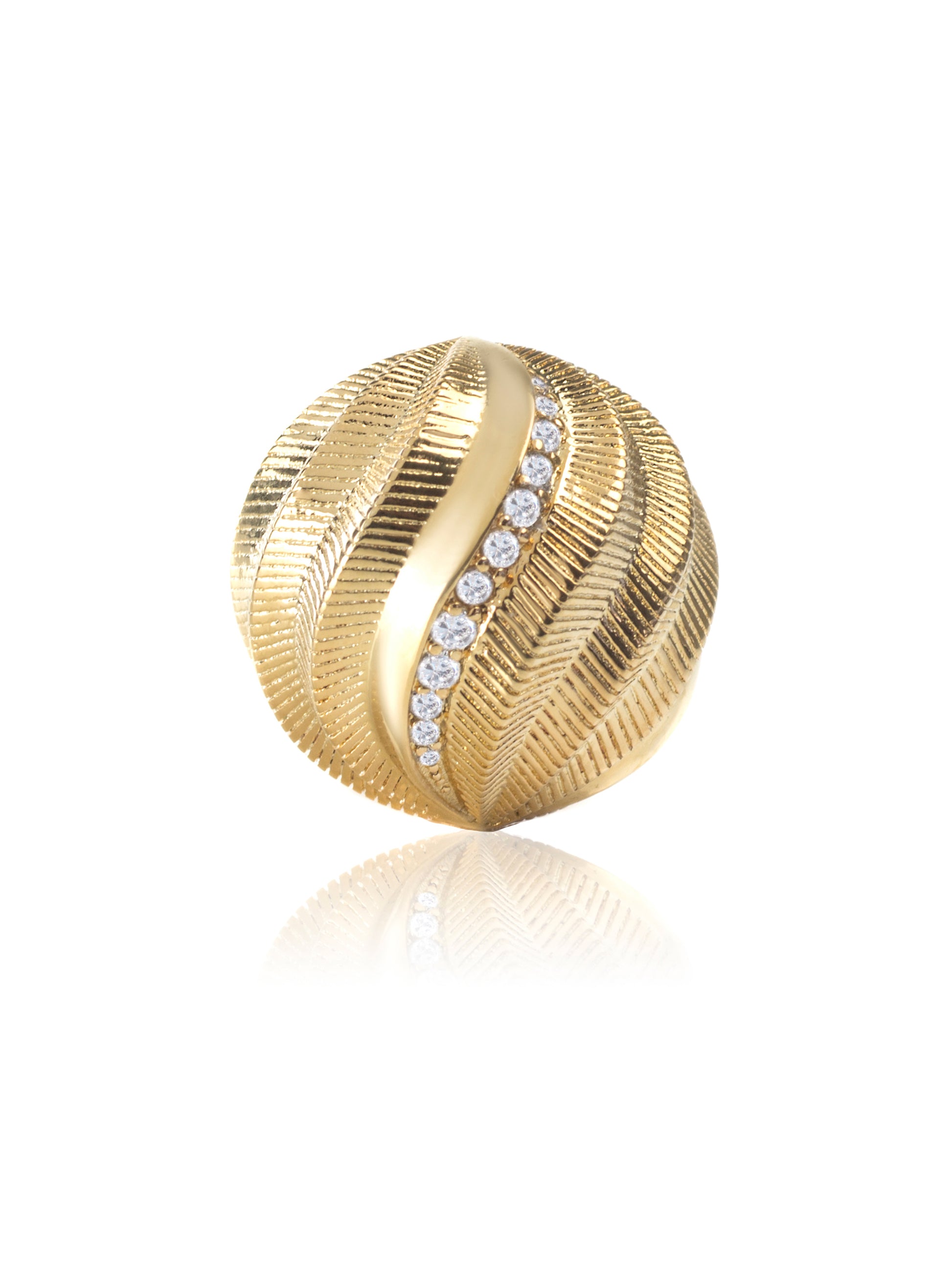 14mm Gold - Twisted CNC cut - Clear CZ - 14mm Gold - Twisted CNC cut - Clear CZ