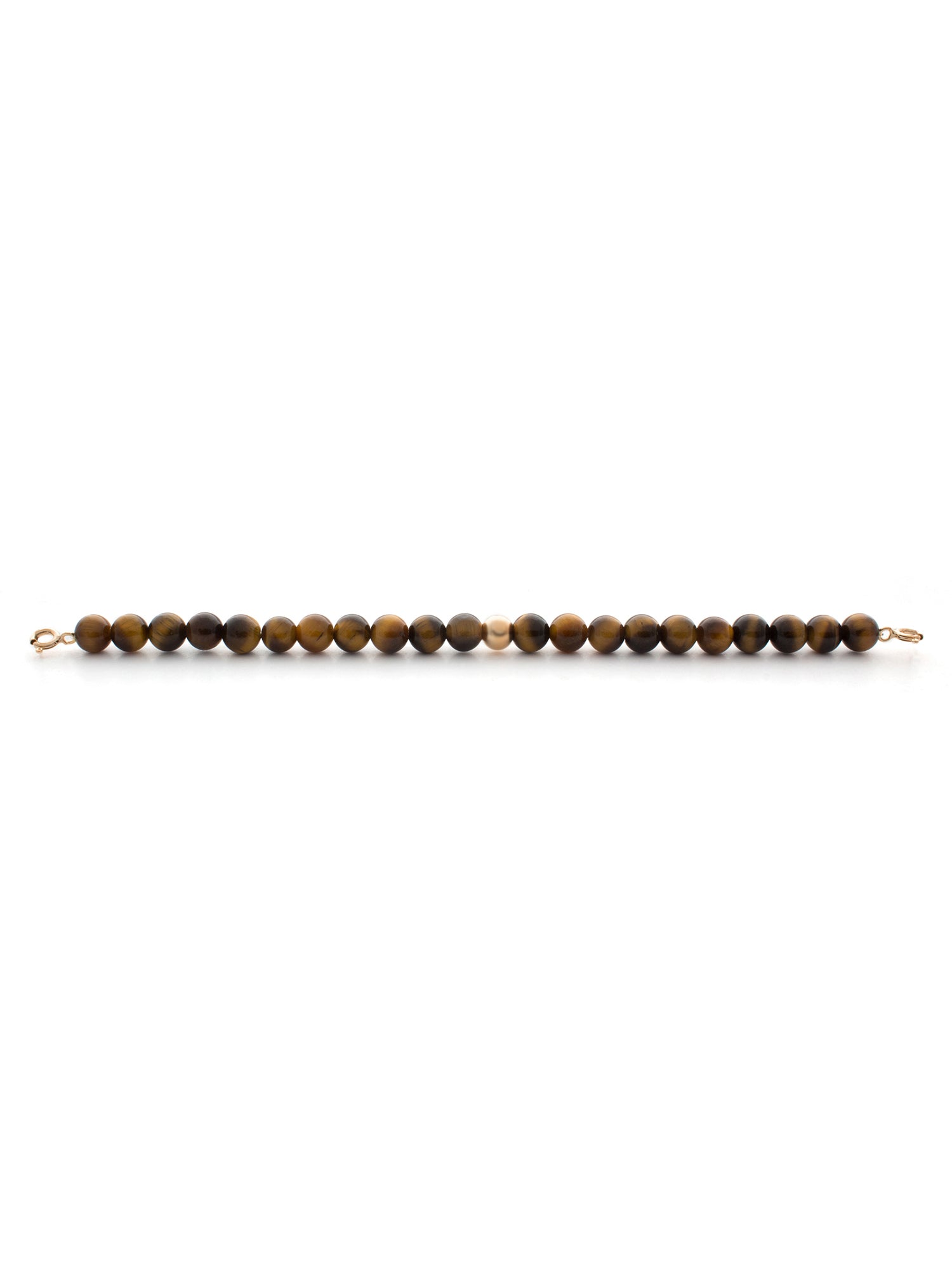 Rose gold Clasp - Bracelet 6mm Tiger Eye - 13.98