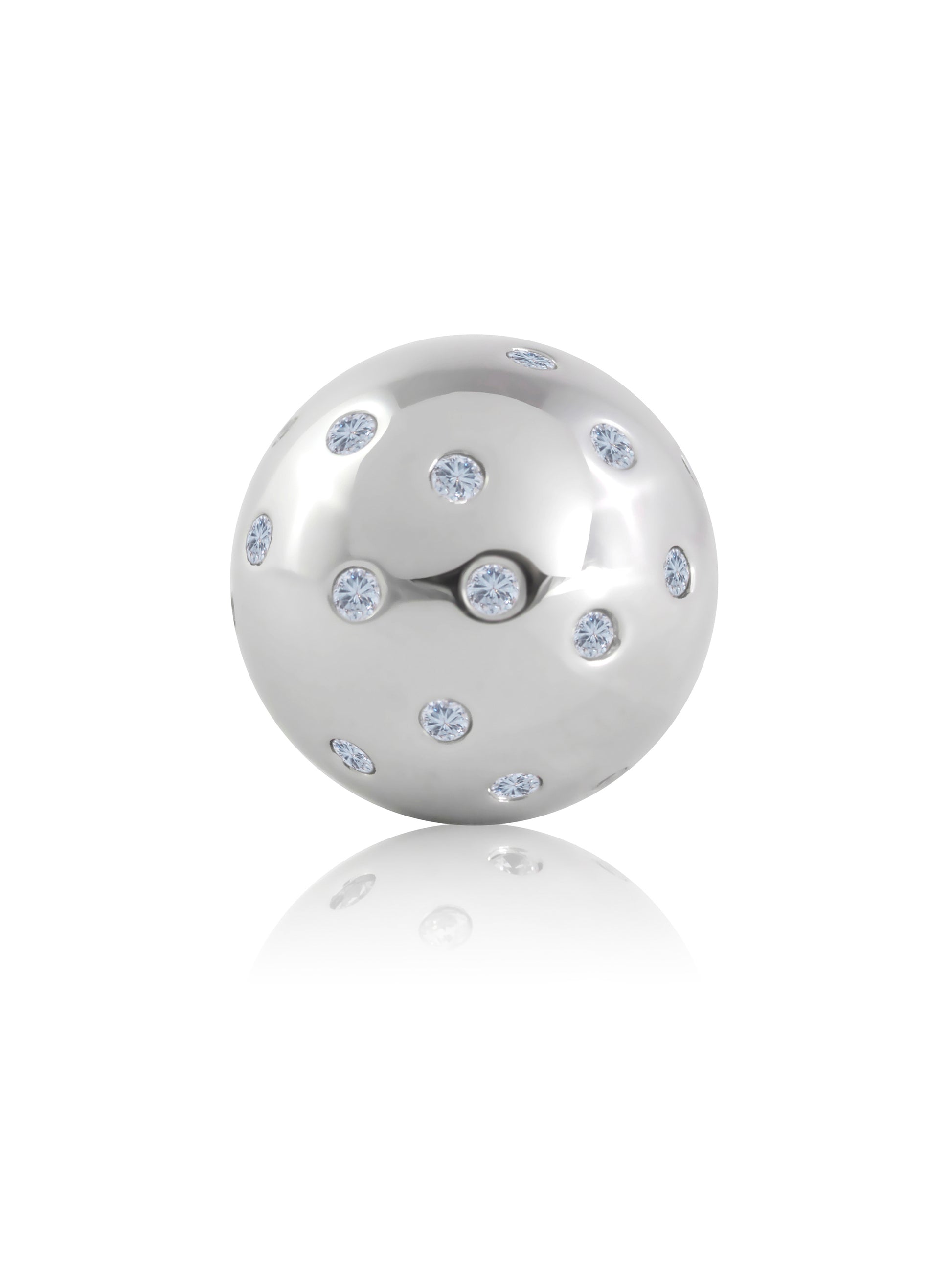 14mm Silver - Flush set - Clear CZ - 14mm Silver - Flush set - Clear CZ