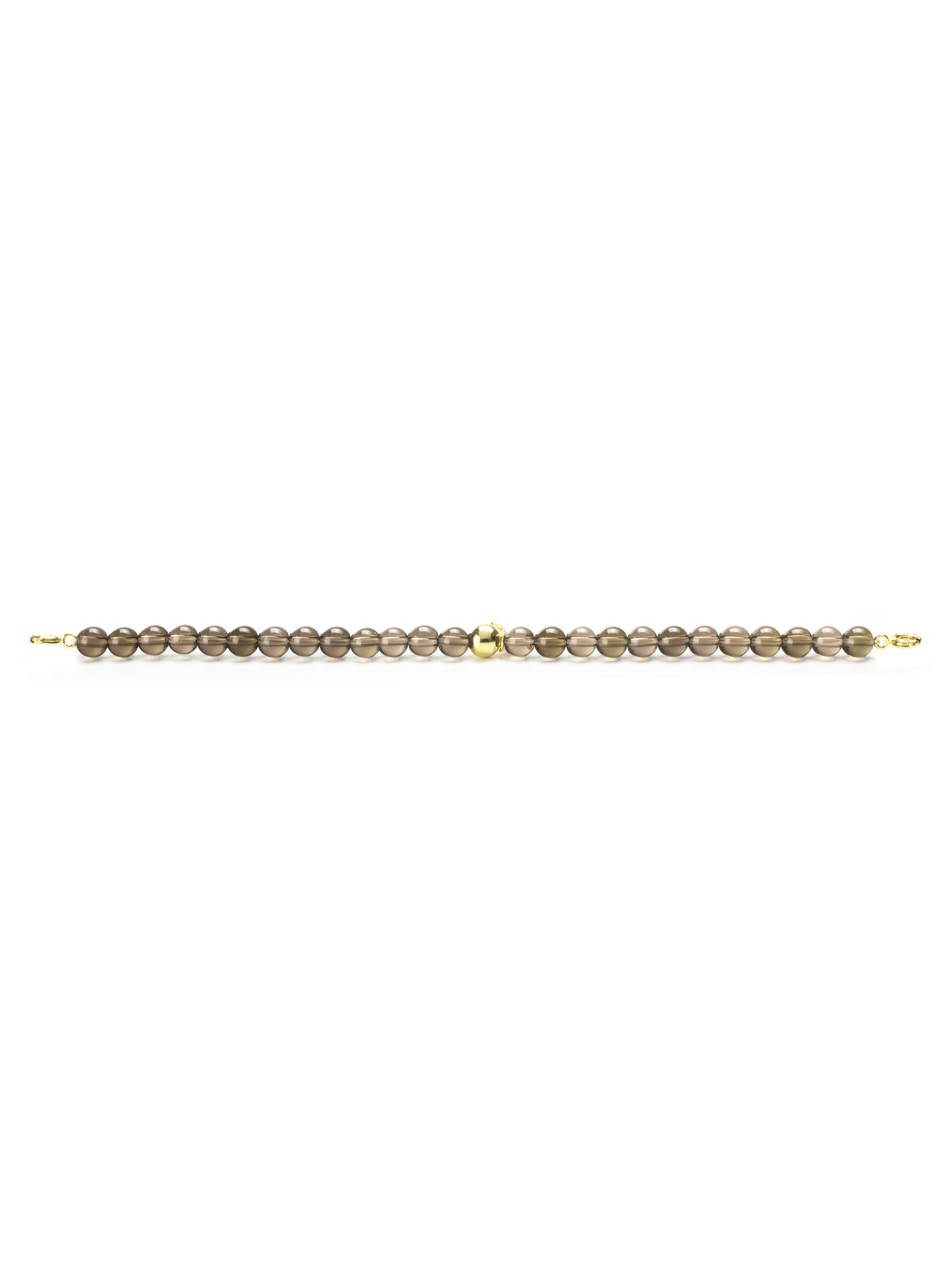 Gold Clasp - Bracelet 6mm Smoky Quartz - Gold Clasp - Bracelet 6mm Smoky Quartz