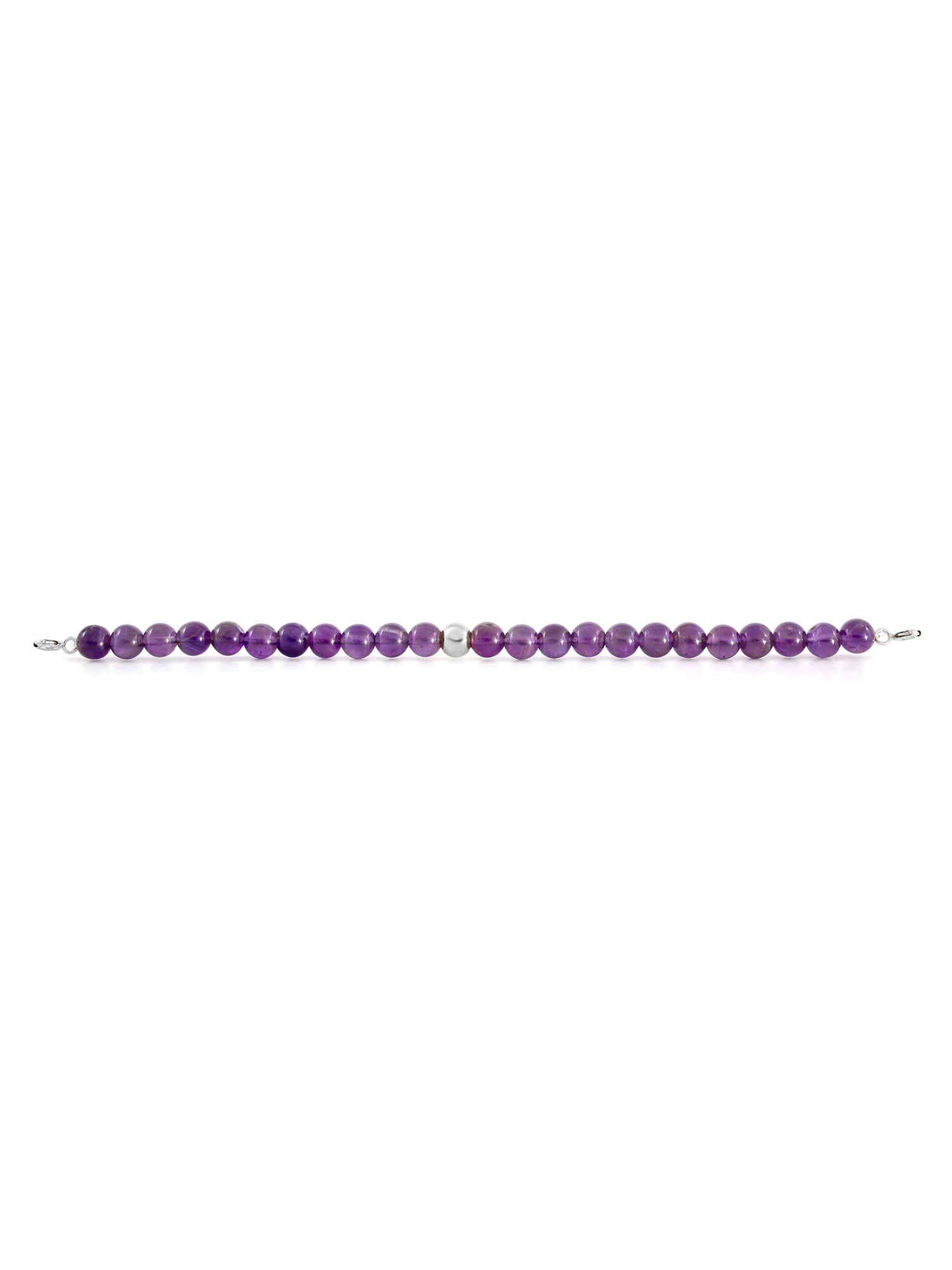 Silver Clasp - Bracelet 6mm Amethyst - Silver Clasp - Bracelet 6mm Amethyst
