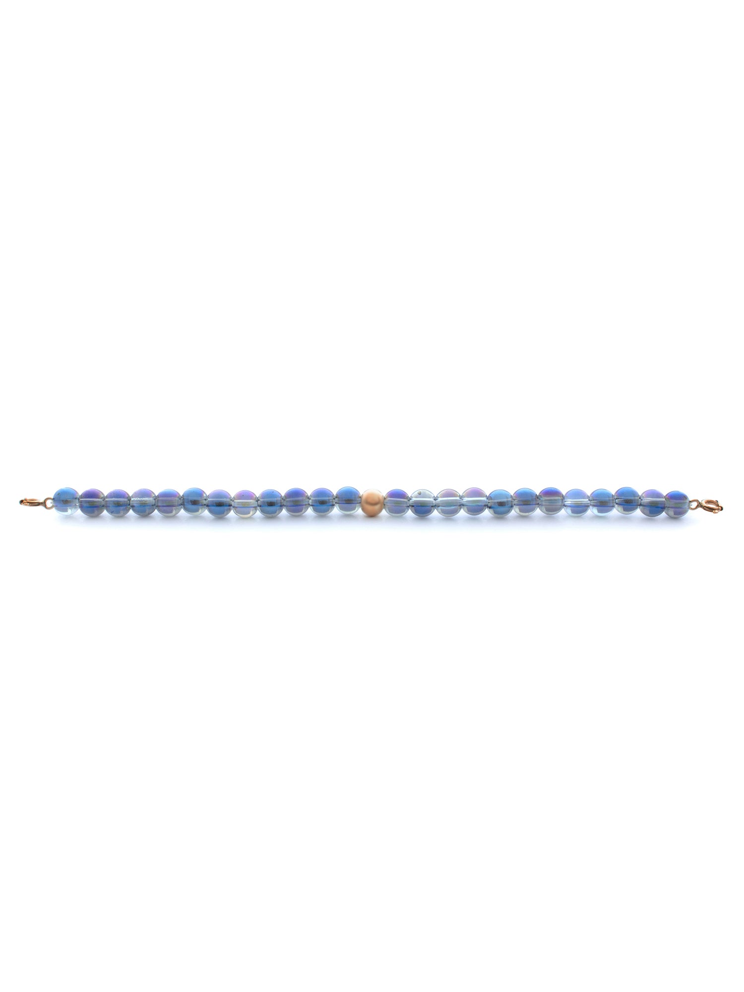 Rose Gold Clasp - Bracelet 6mm Aqua Aura Blue - Rose Gold Clasp - Bracelet 6mm Aqua Aura Blue
