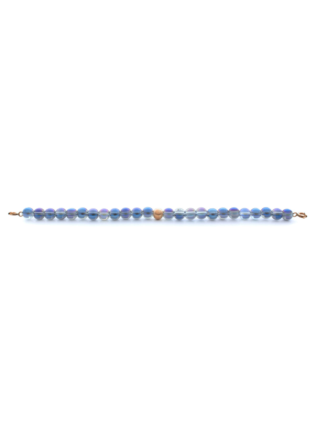 Rose Gold Clasp - Bracelet 6mm Aqua Aura Blue - Rose Gold Clasp - Bracelet 6mm Aqua Aura Blue