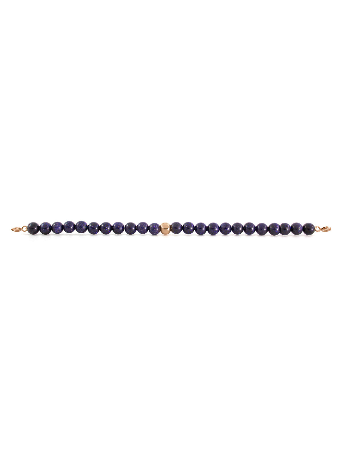 Rose Gold Clasp - Bracelet 6mm Goldstone Blue - Rose Gold Clasp - Bracelet 6mm Goldstone Blue
