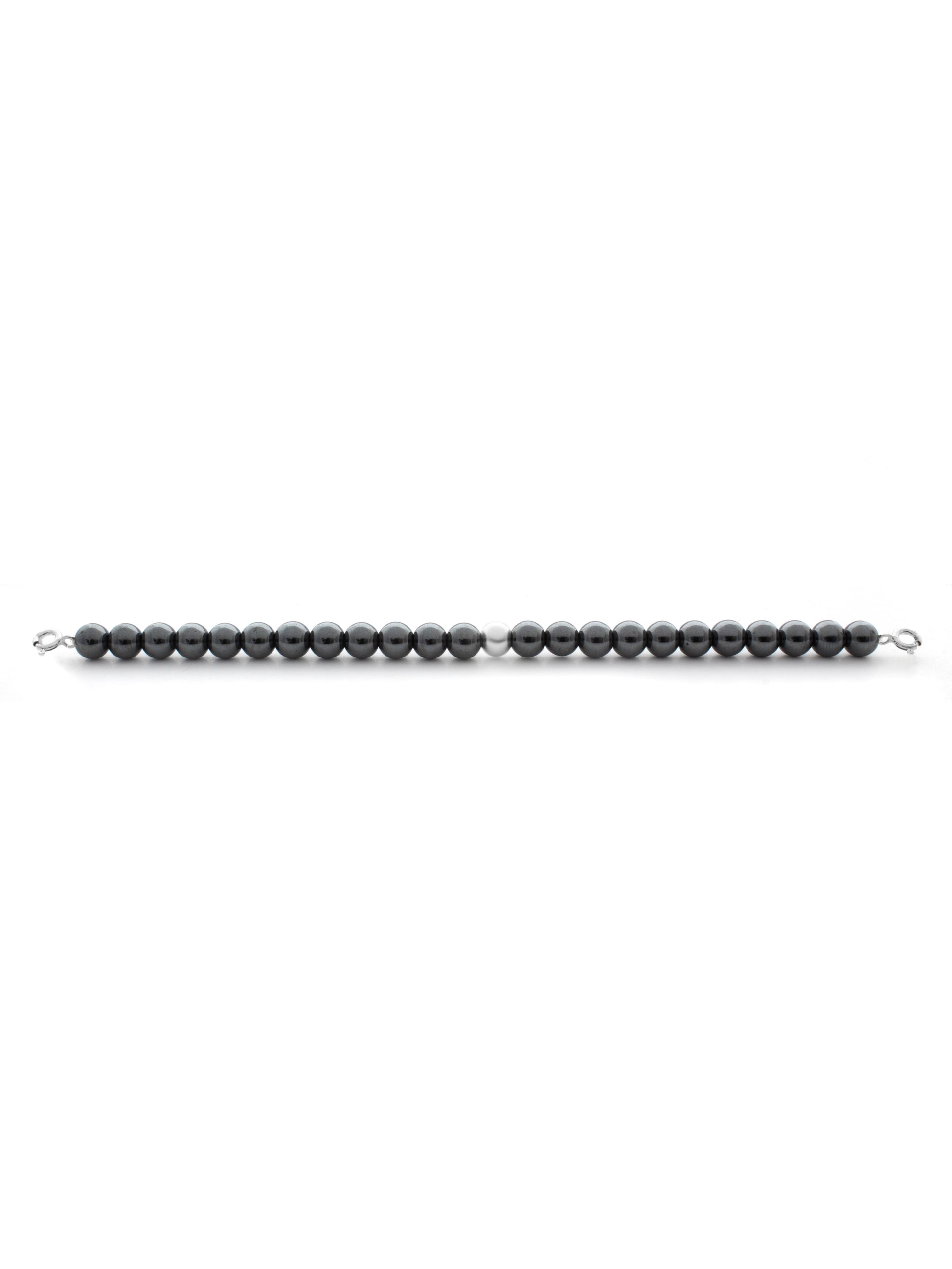Silver Clasp - Bracelet 6mm Hematite - Silver Clasp - Bracelet 6mm Hematite