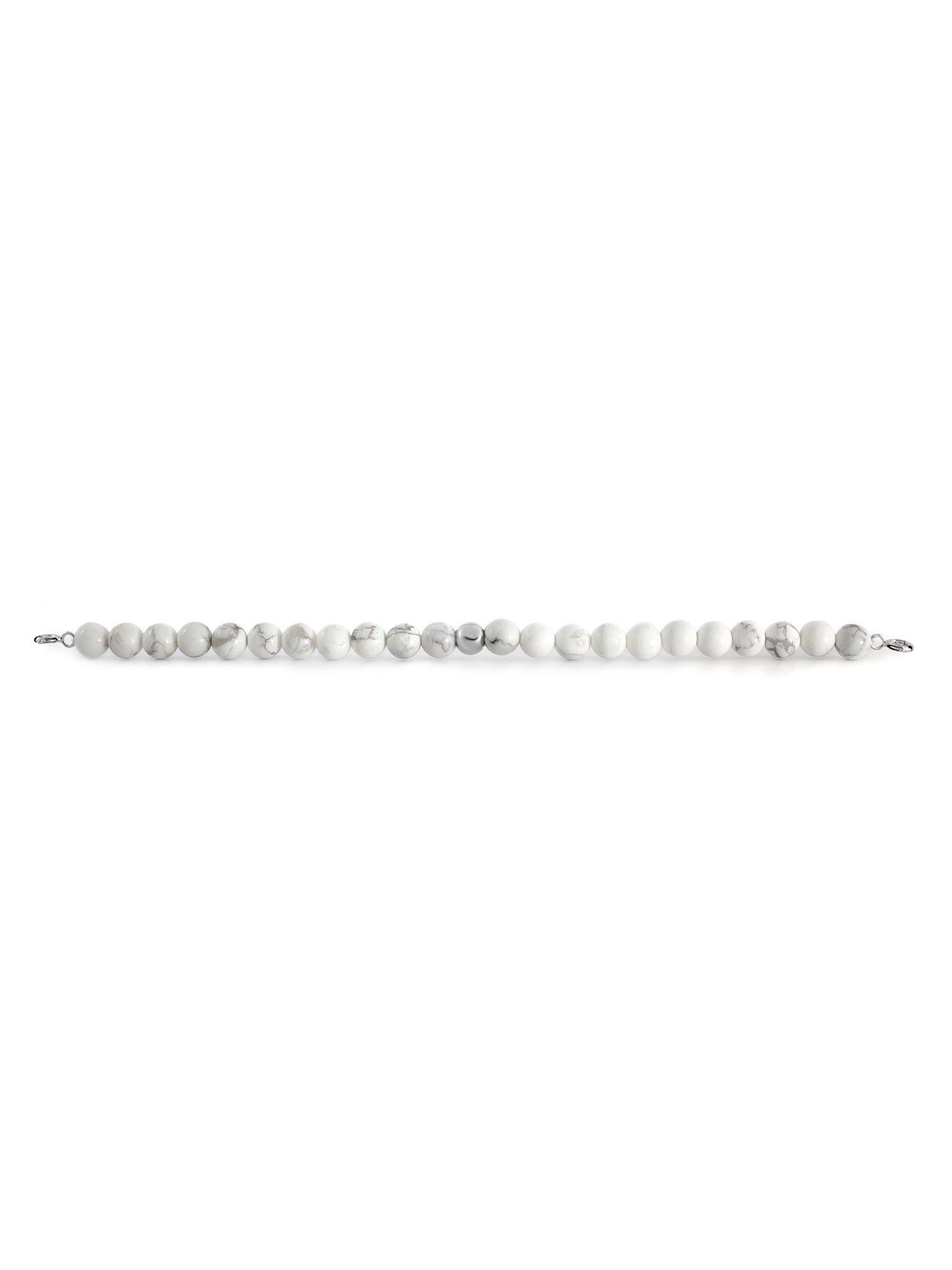 Silver Clasp - Bracelet 6mm Howlite - Silver Clasp - Bracelet 6mm Howlite