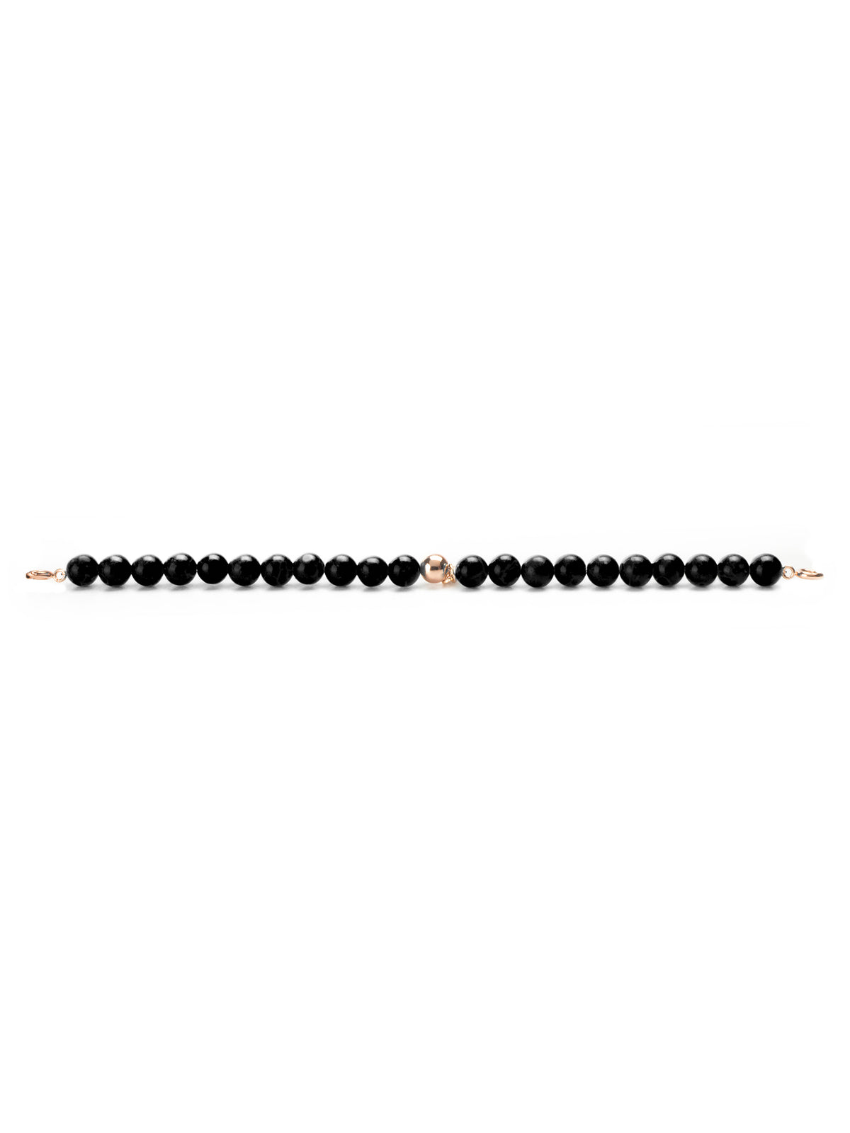 Rose gold Clasp - Bracelet 6mm Onyx - Rose gold Clasp - Bracelet 6mm Onyx
