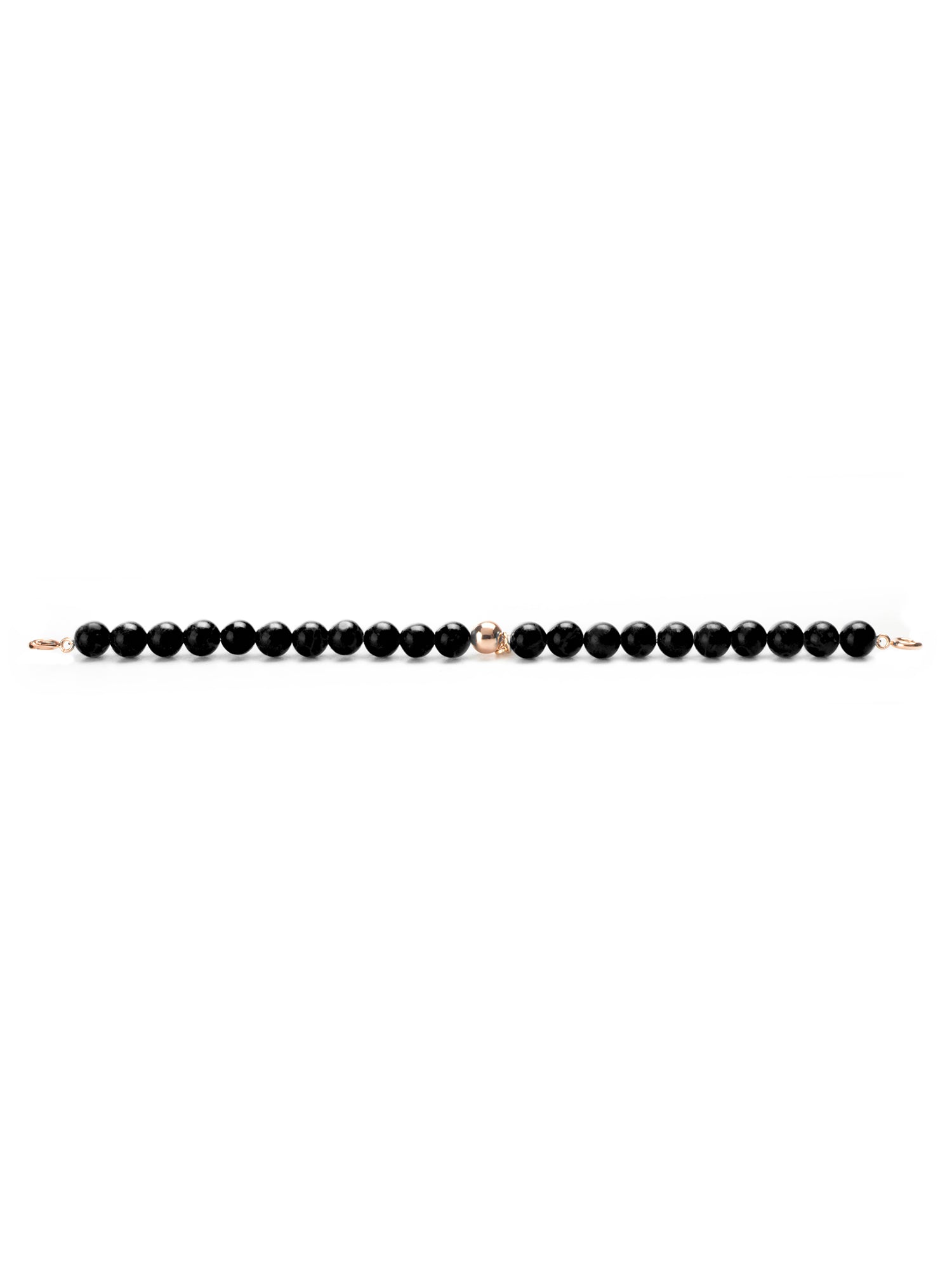 Rose gold Clasp - Bracelet 6mm Onyx - Rose gold Clasp - Bracelet 6mm Onyx