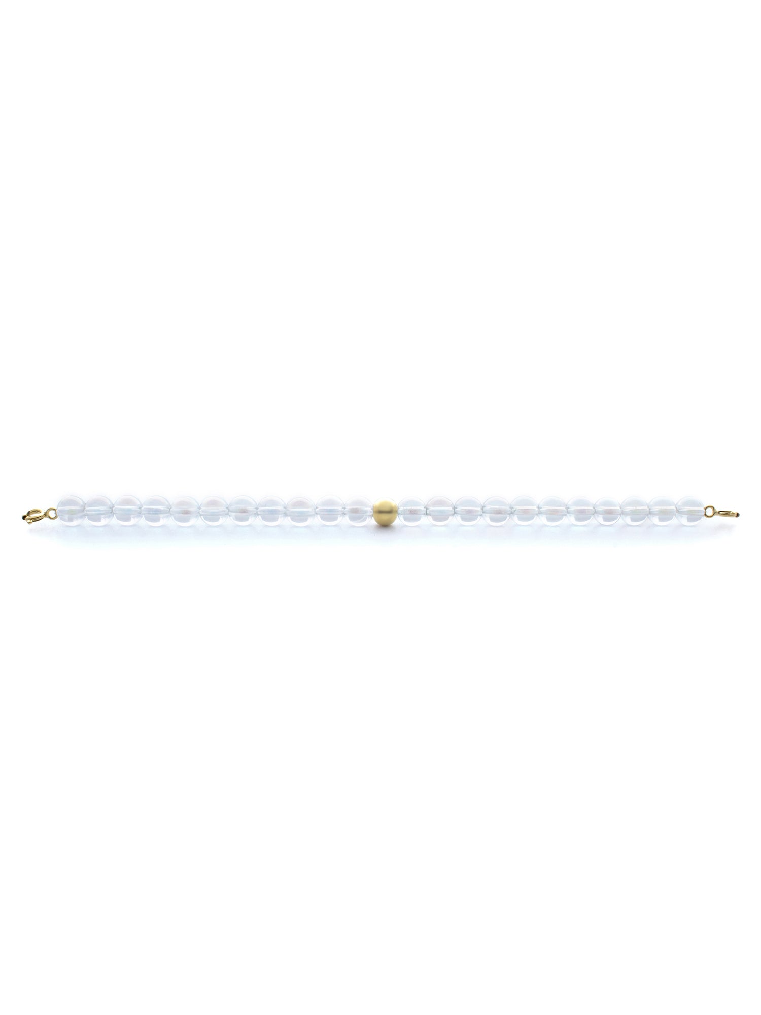 Gold Clasp - Bracelet 6mm Aqua Aura White - Gold Clasp - Bracelet 6mm Aqua Aura White