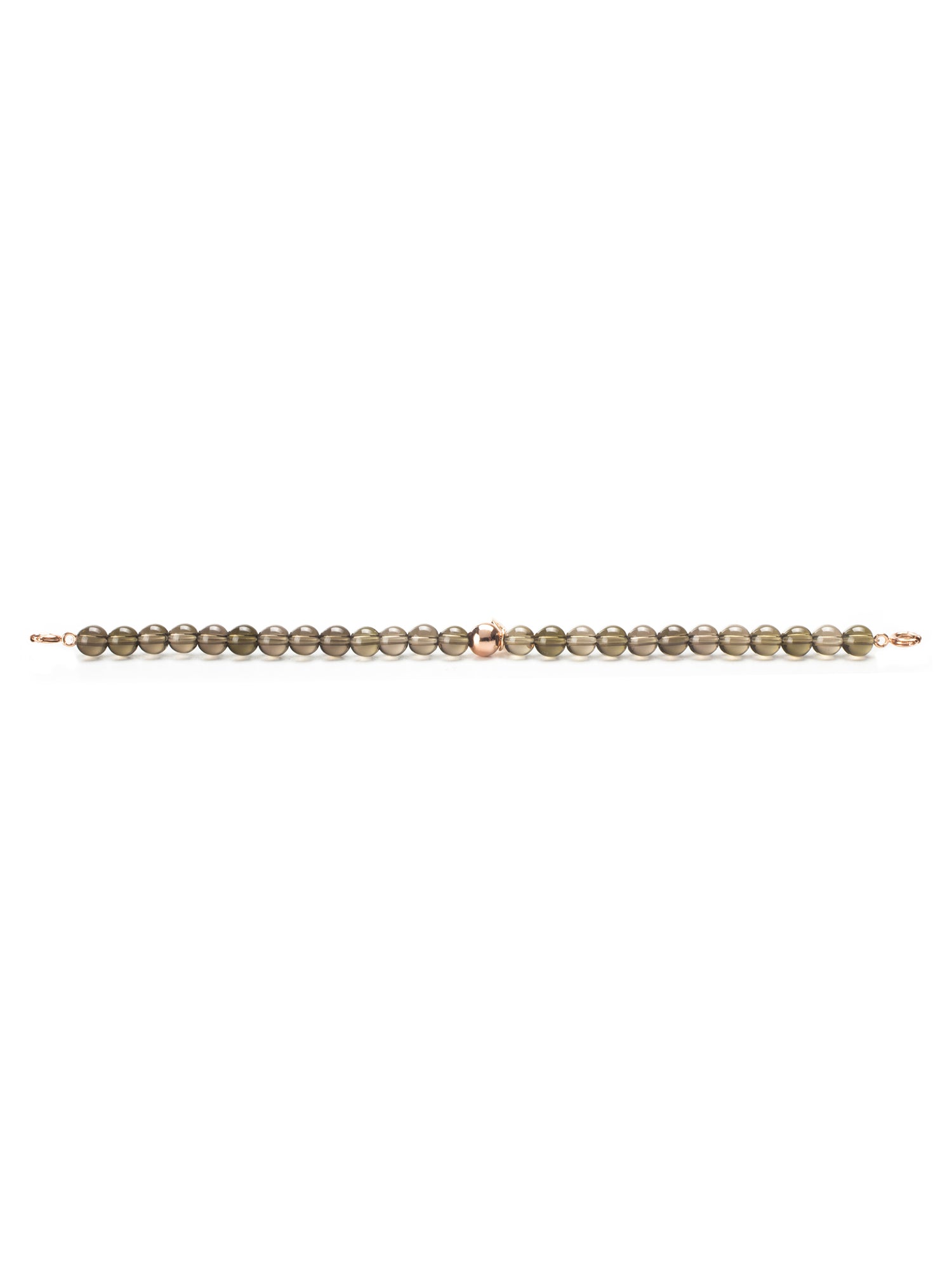 Rose gold Clasp - Bracelet 6mm Smoky Quartz - Rose gold Clasp - Bracelet 6mm Smoky Quartz