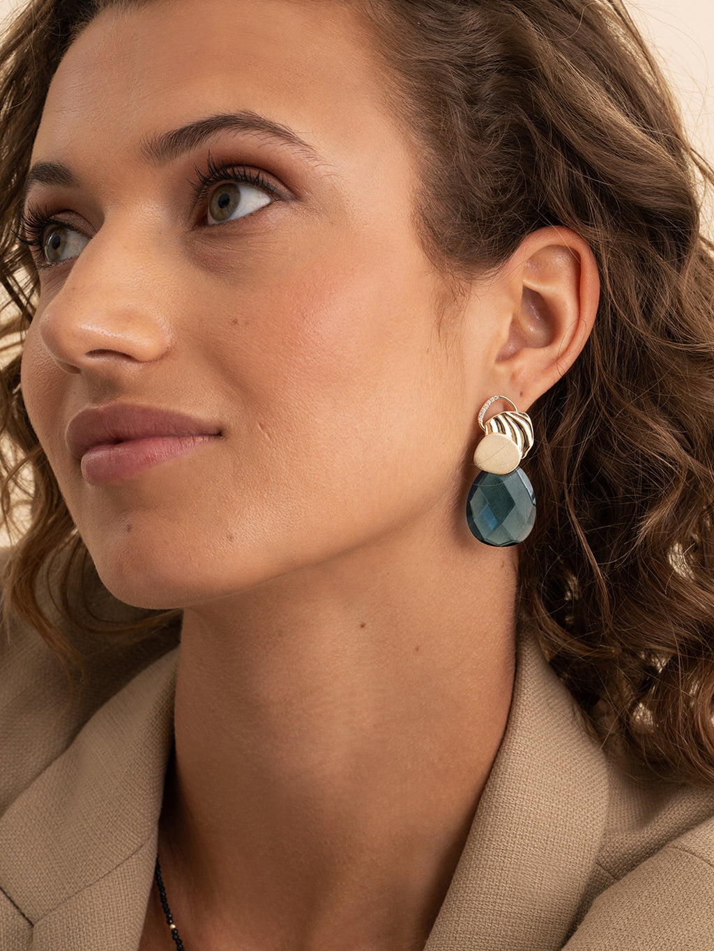 Ohrring Edelsteine Afterglow Ocean Topaz Quartz