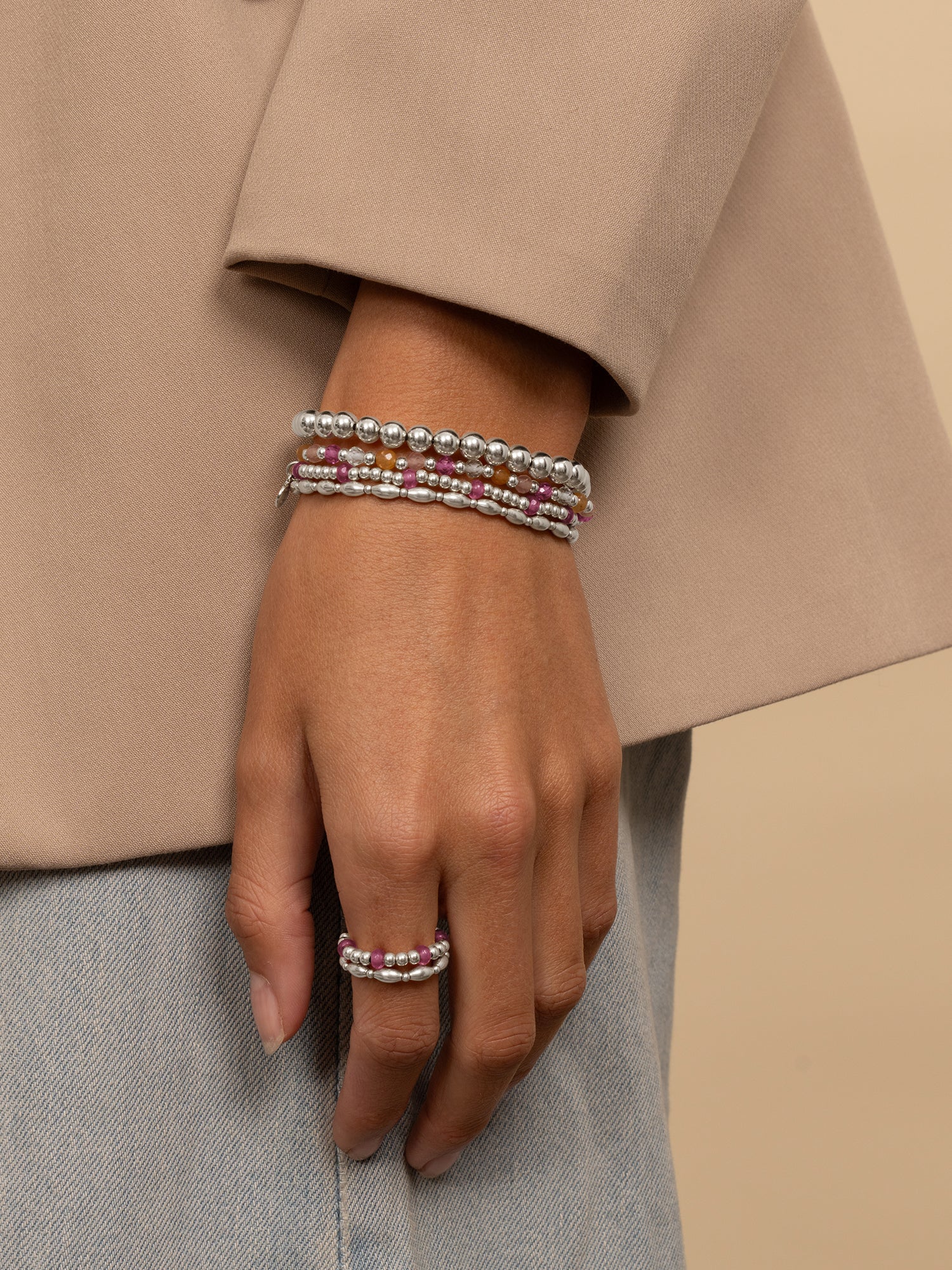 Reverse Roundel Armband Candy Jade