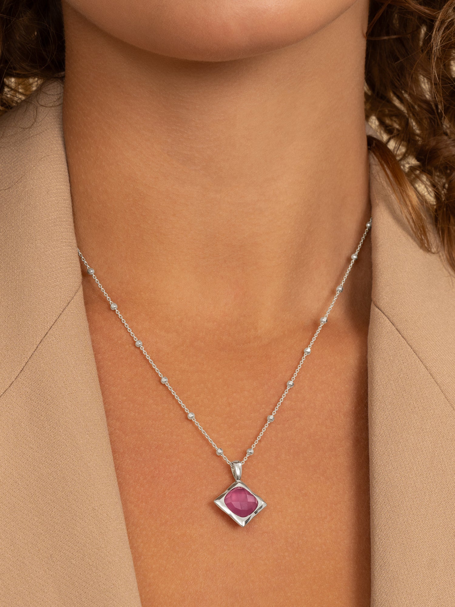 Cushion Cut Pendant Candy Jade