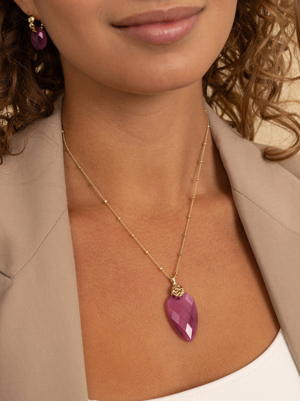 Pendant Edelsteen Blossom Candy Jade - Pendant Edelsteen Blossom Candy Jade