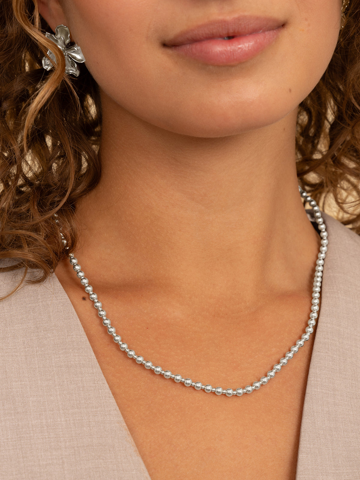 Kralen Ketting  2mm + 4mm  - 42cm +2cm