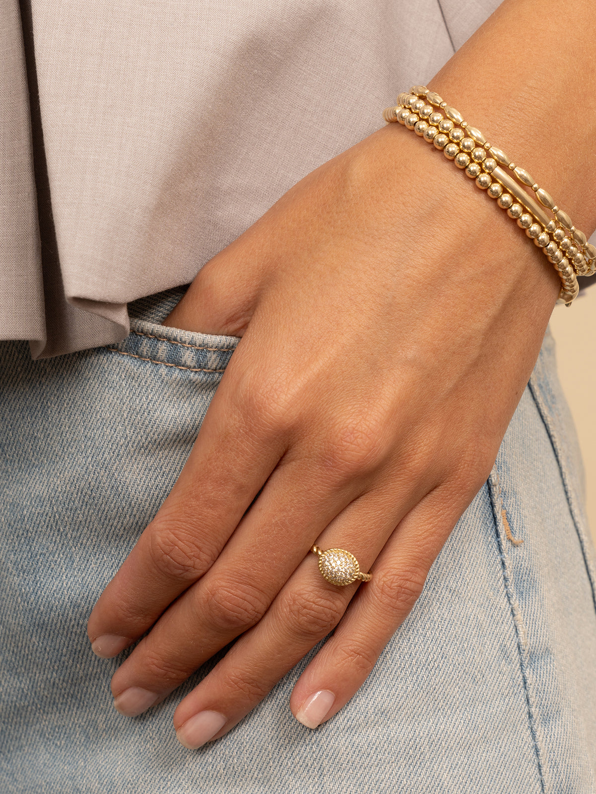 Twist Ring Zirconia 9K Goud