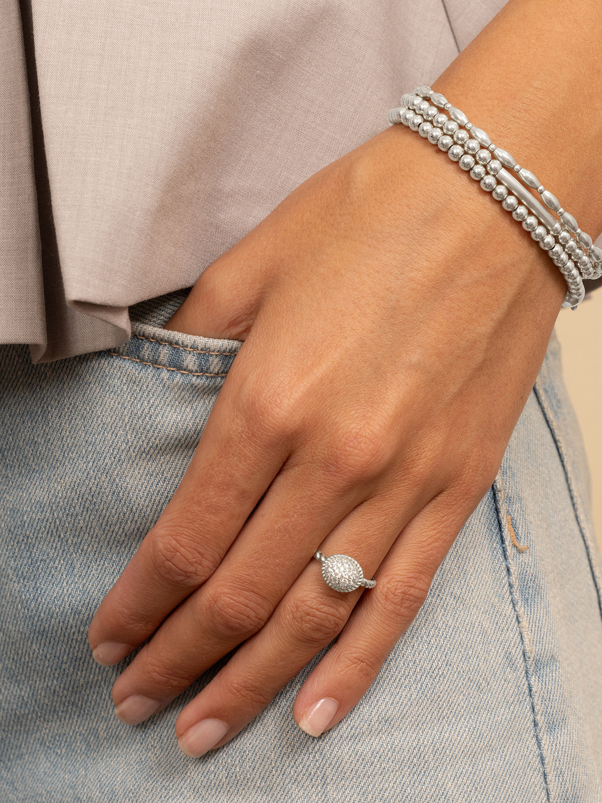 Twist Ring Zirconia Zilver