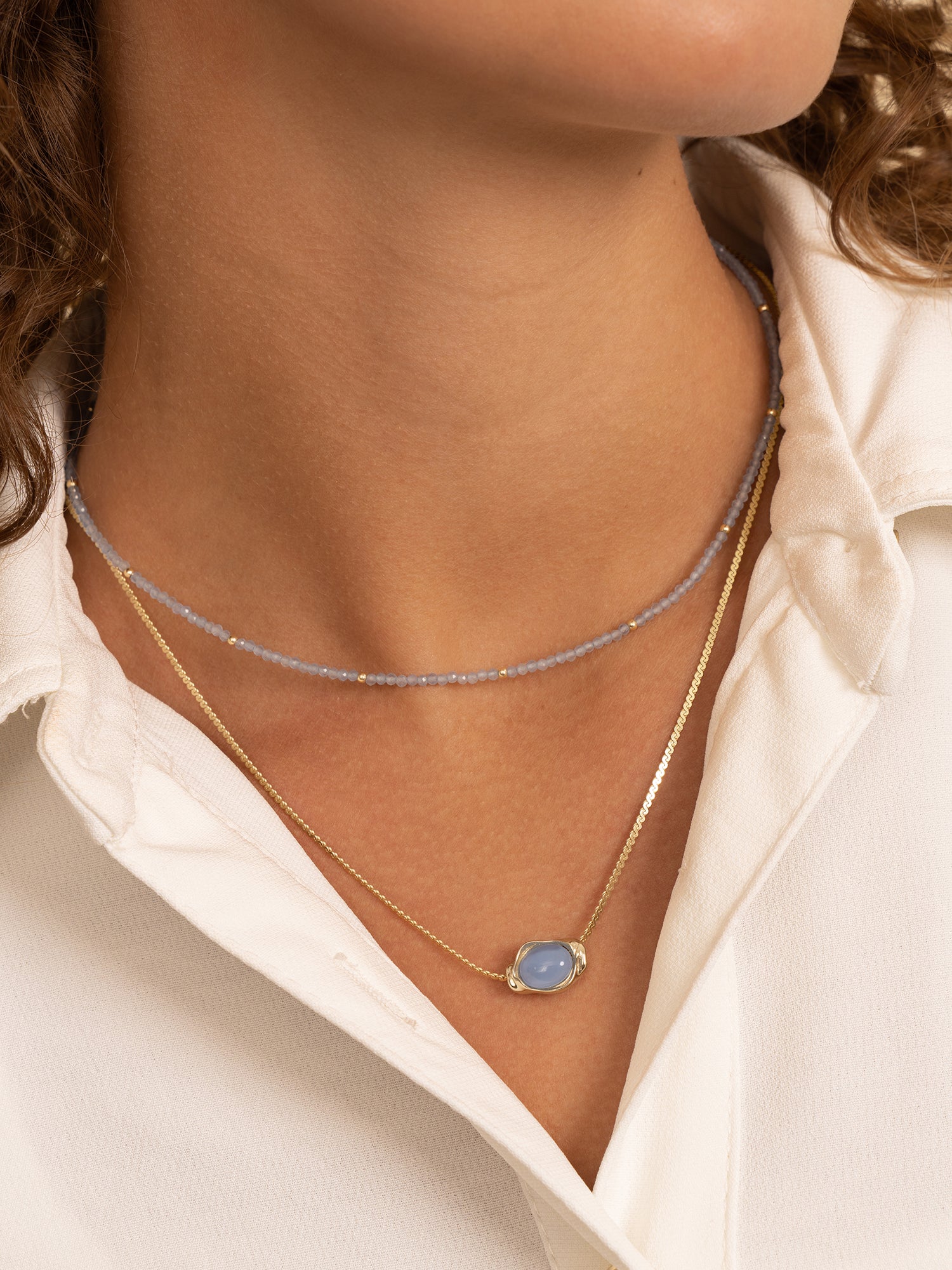 Flow Pendant Milky Blue Jade