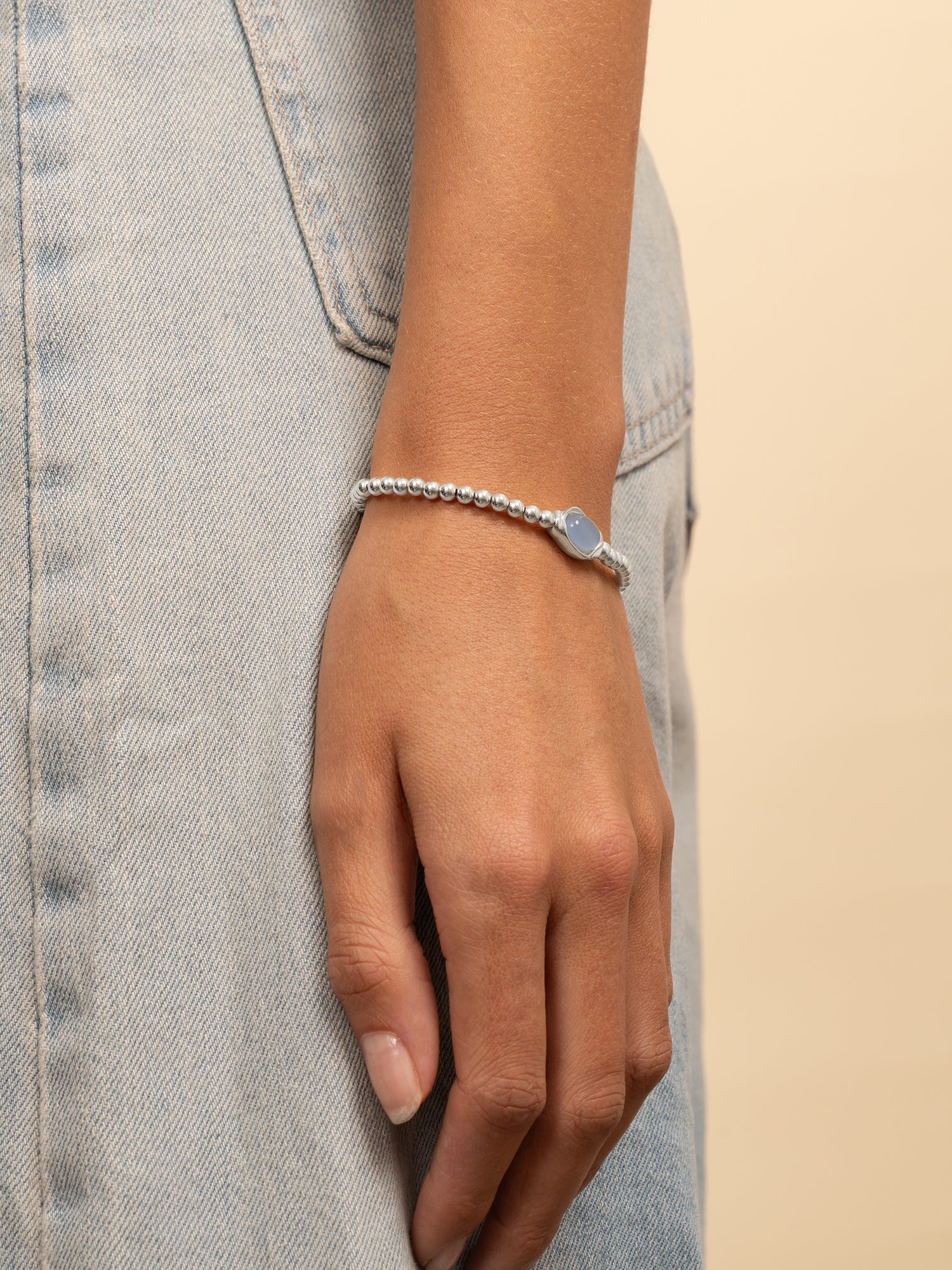 Flow Armband Milky Blue Jade